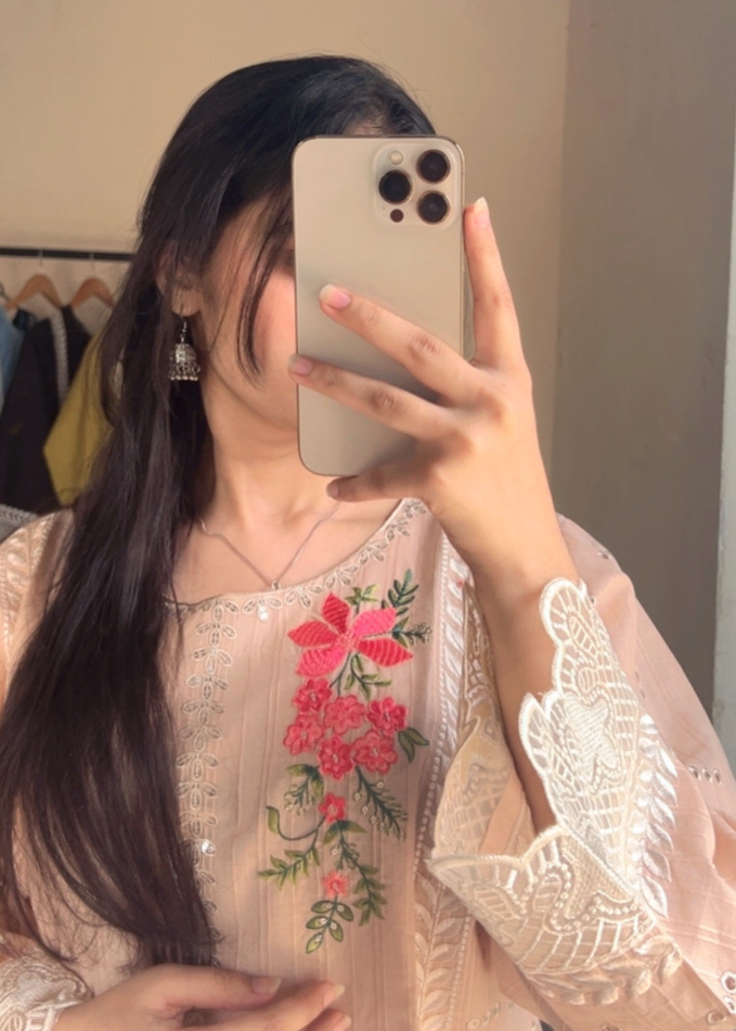 Mirhal Fashion Peach pink Roas Women 3pcs