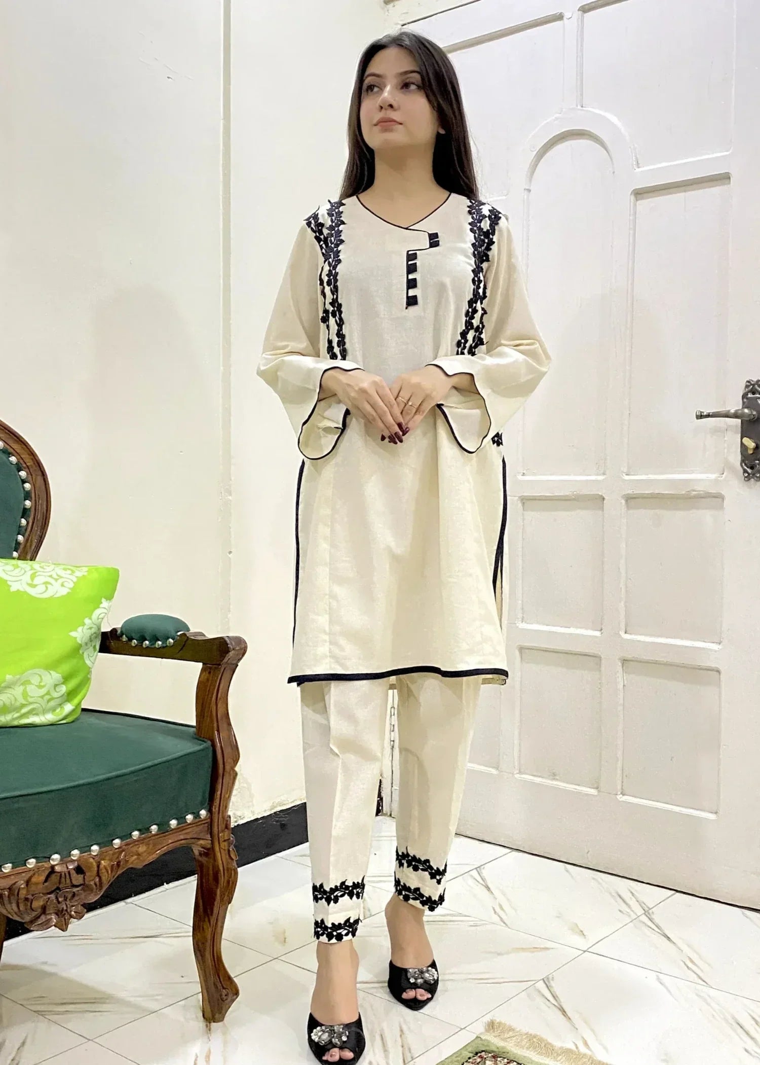 Urban Cut Cotton Embroidered Dress Premium & Versatile Women 2pcs