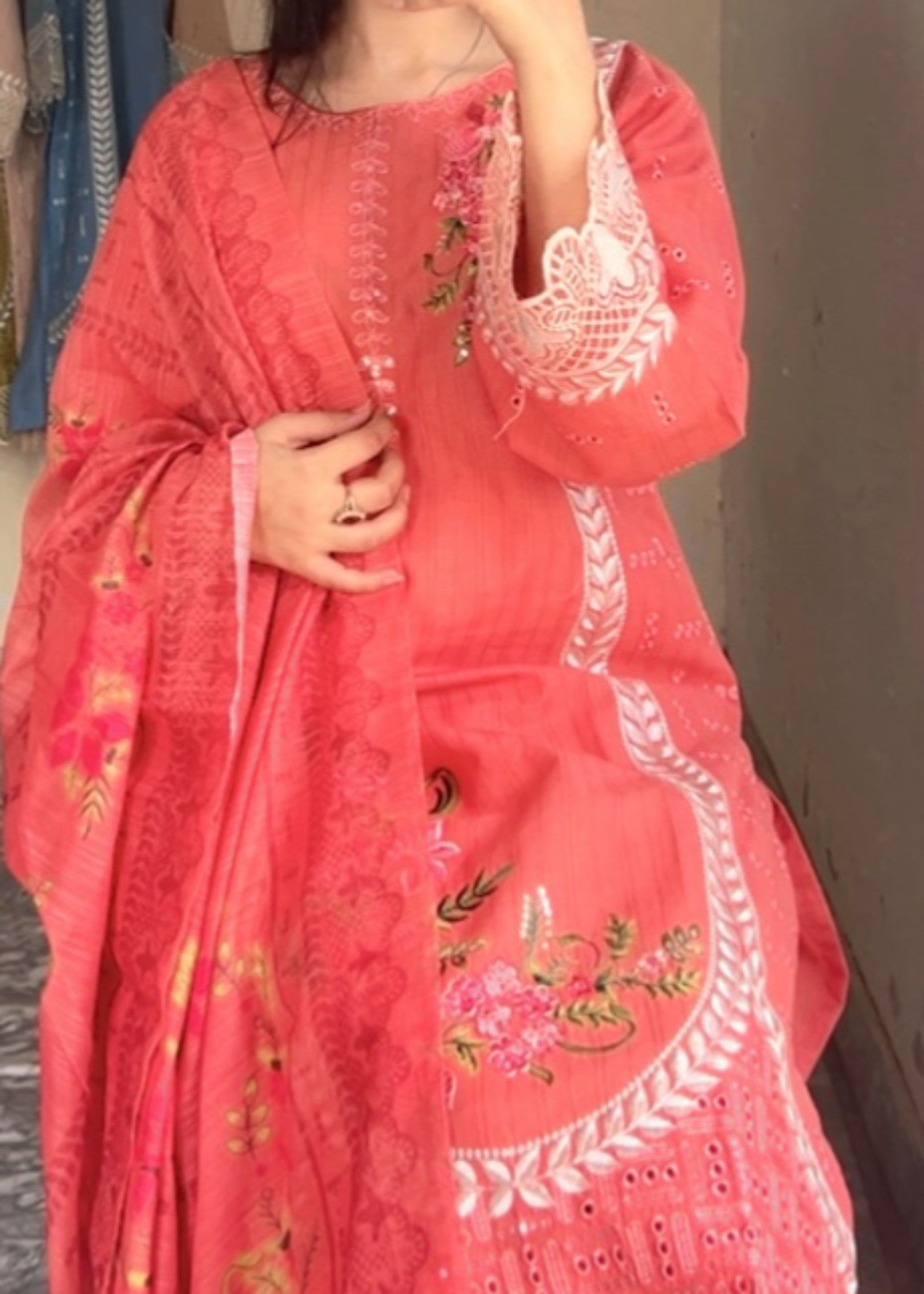 Mirhal Fashion Coral Pink Rose Women 3pcs