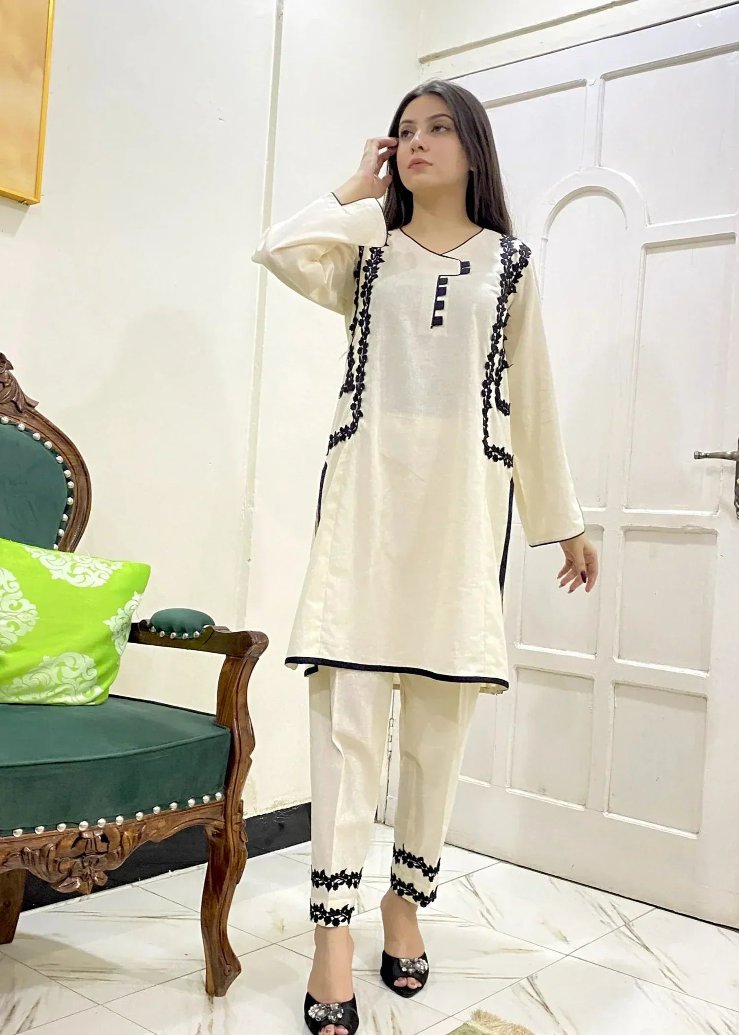 Urban Cut Cotton Embroidered Dress Premium & Versatile Women 2pcs