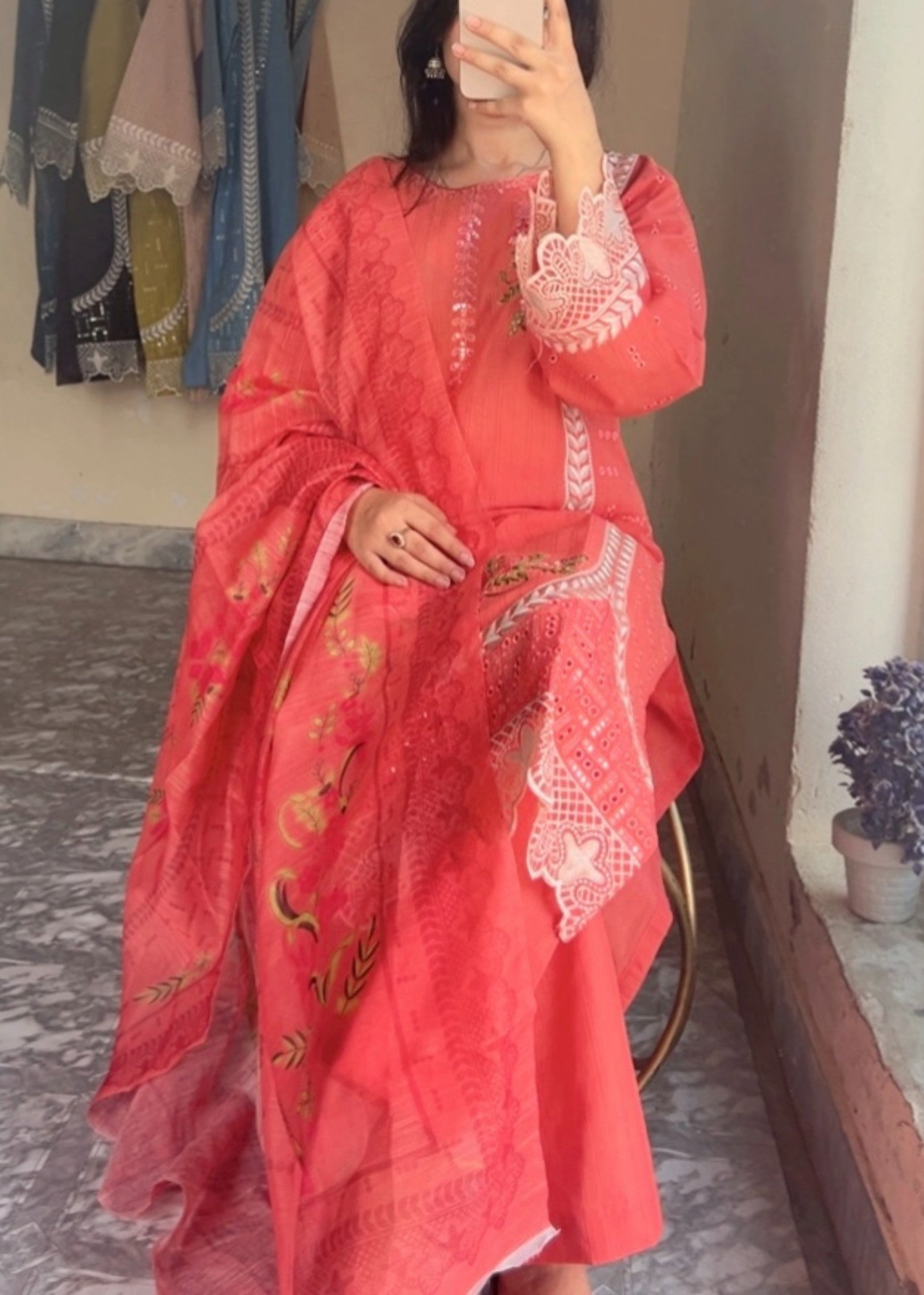 Mirhal Fashion Coral Pink Rose Women 3pcs