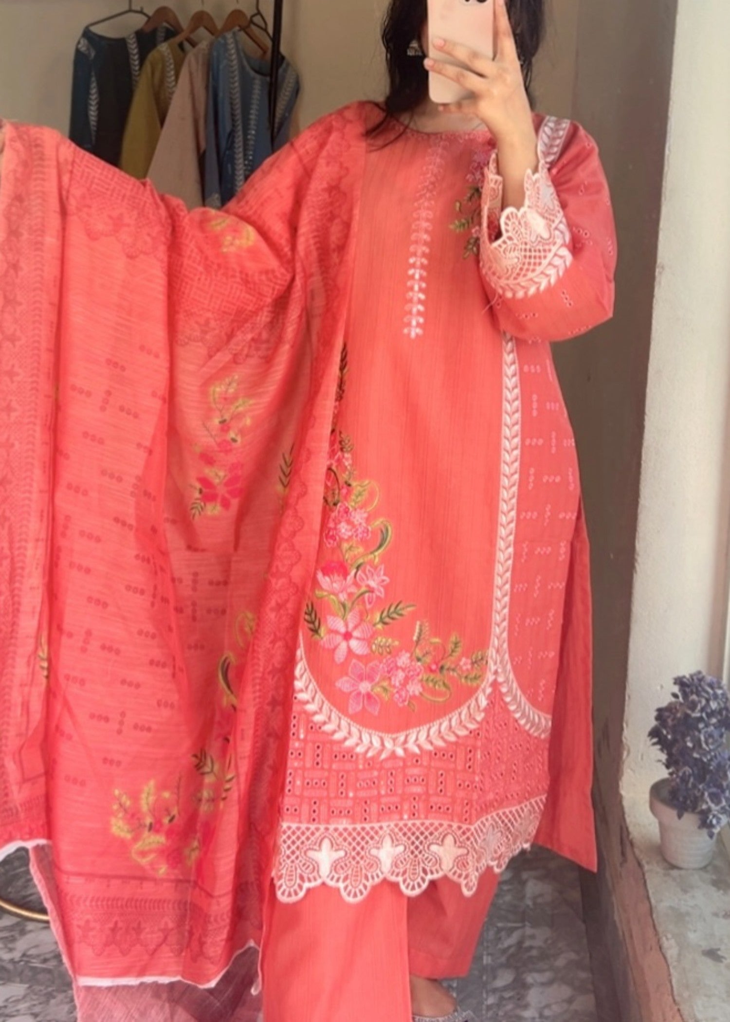 Mirhal Fashion Coral Pink Rose Women 3pcs