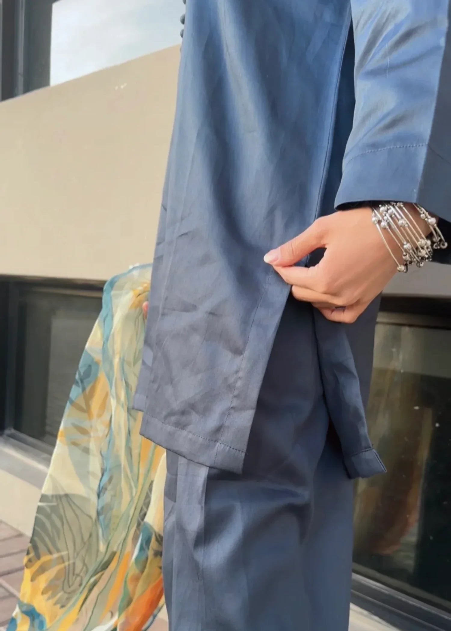 Urban Cut Cotton Satin Co Ord Set with Farshi Shalwar Women 2pcs