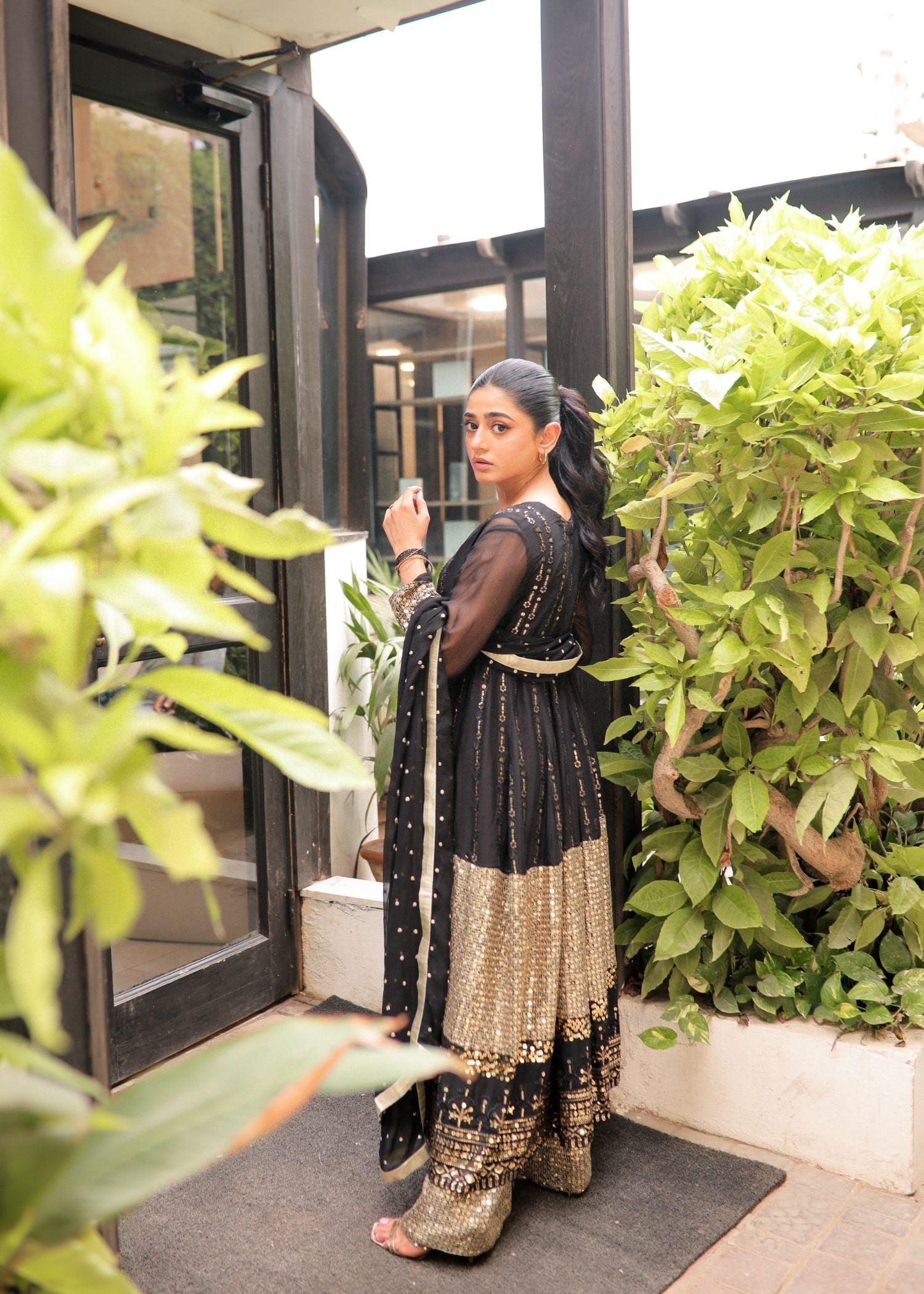 Rang-e-Haya Anchal / Black Women 4pcs