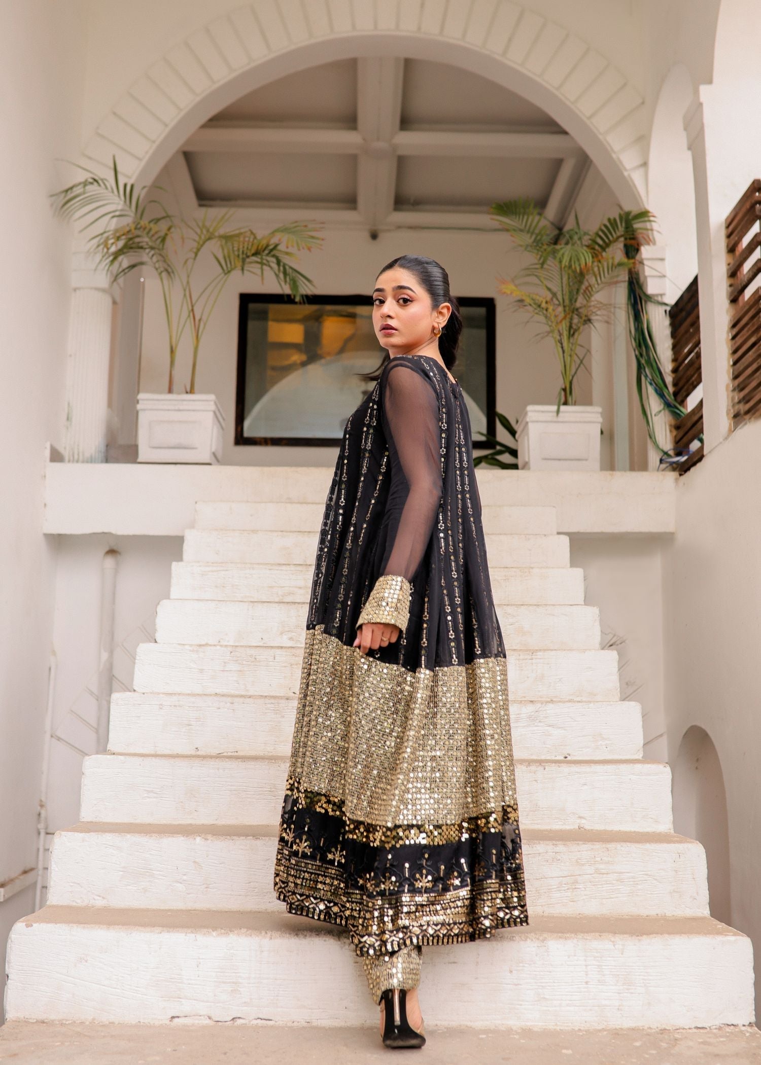 Rang-e-Haya Anchal / Black Women 4pcs