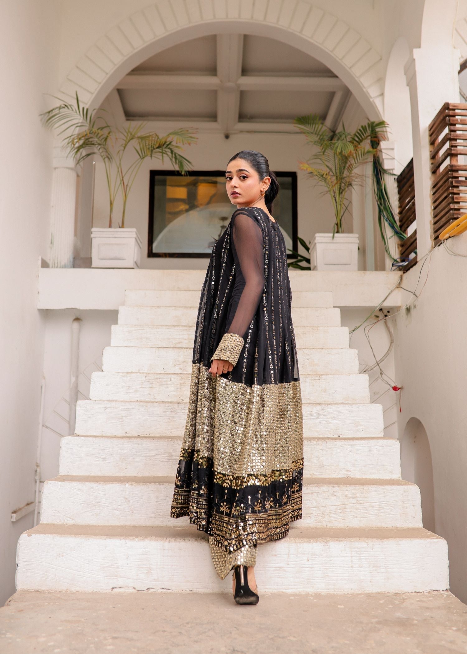 Rang-e-Haya Anchal / Black Women 4pcs