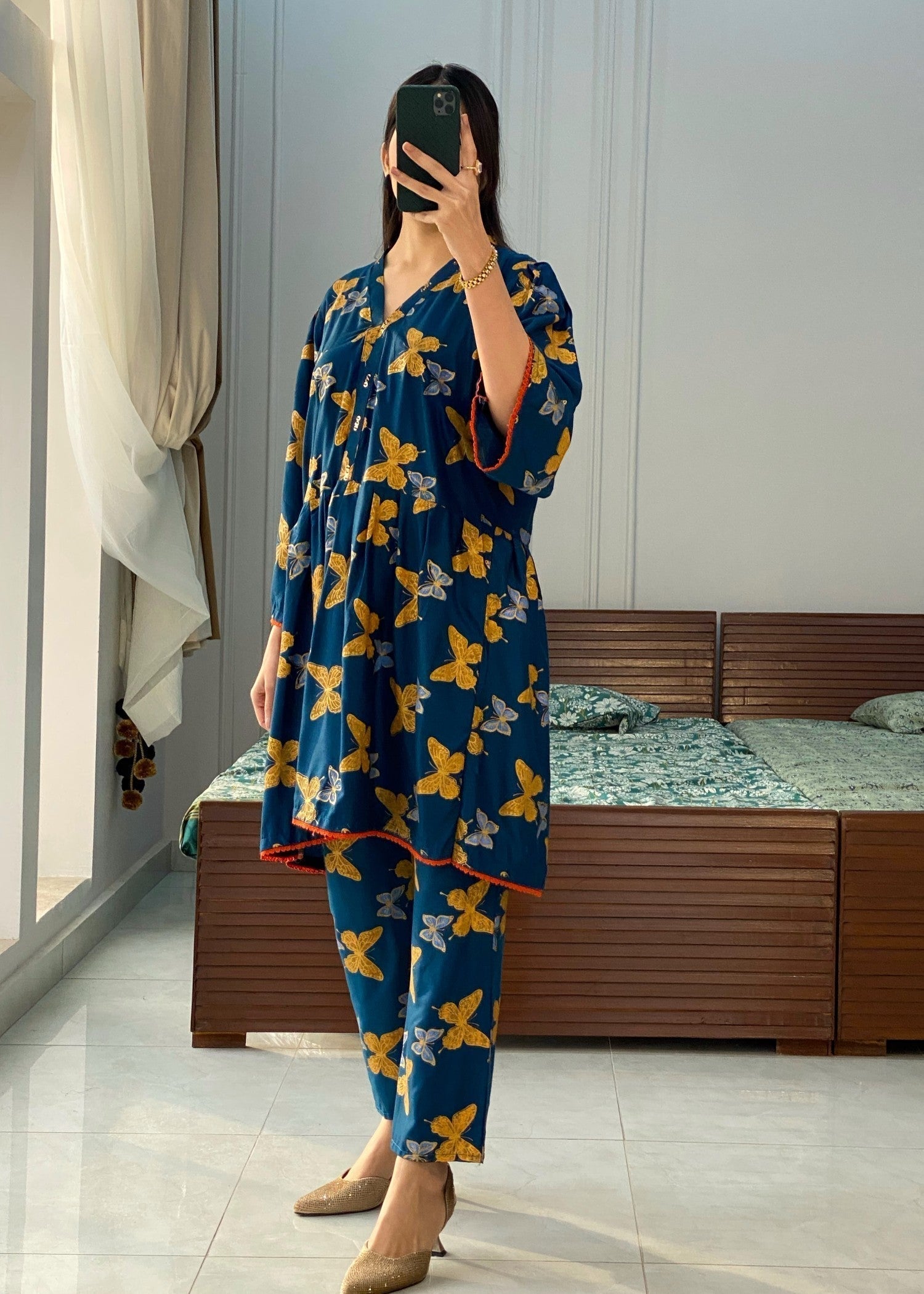 Chaudhary Arts Butterfly printed blue Women 2pcs