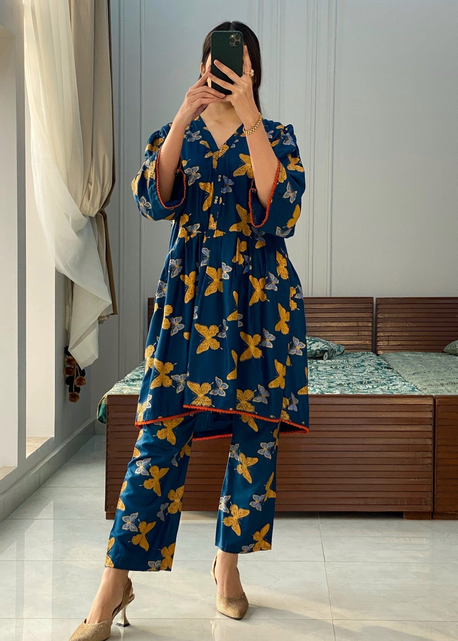 Chaudhary Arts Butterfly printed blue Women 2pcs