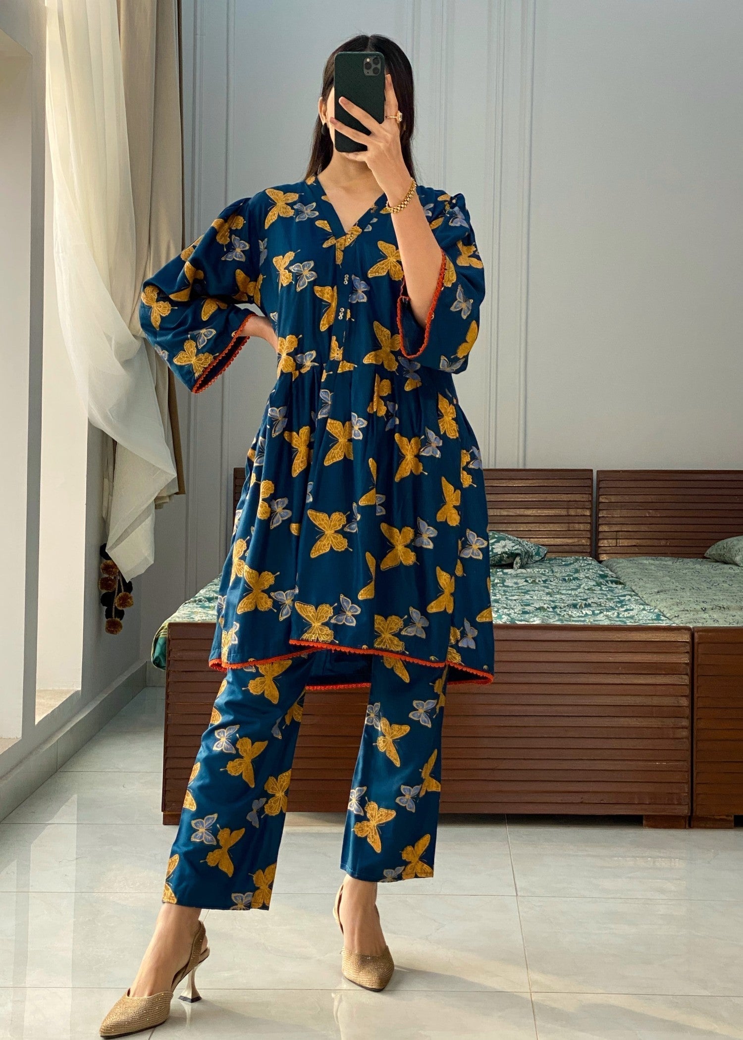 Chaudhary Arts Butterfly printed blue Women 2pcs