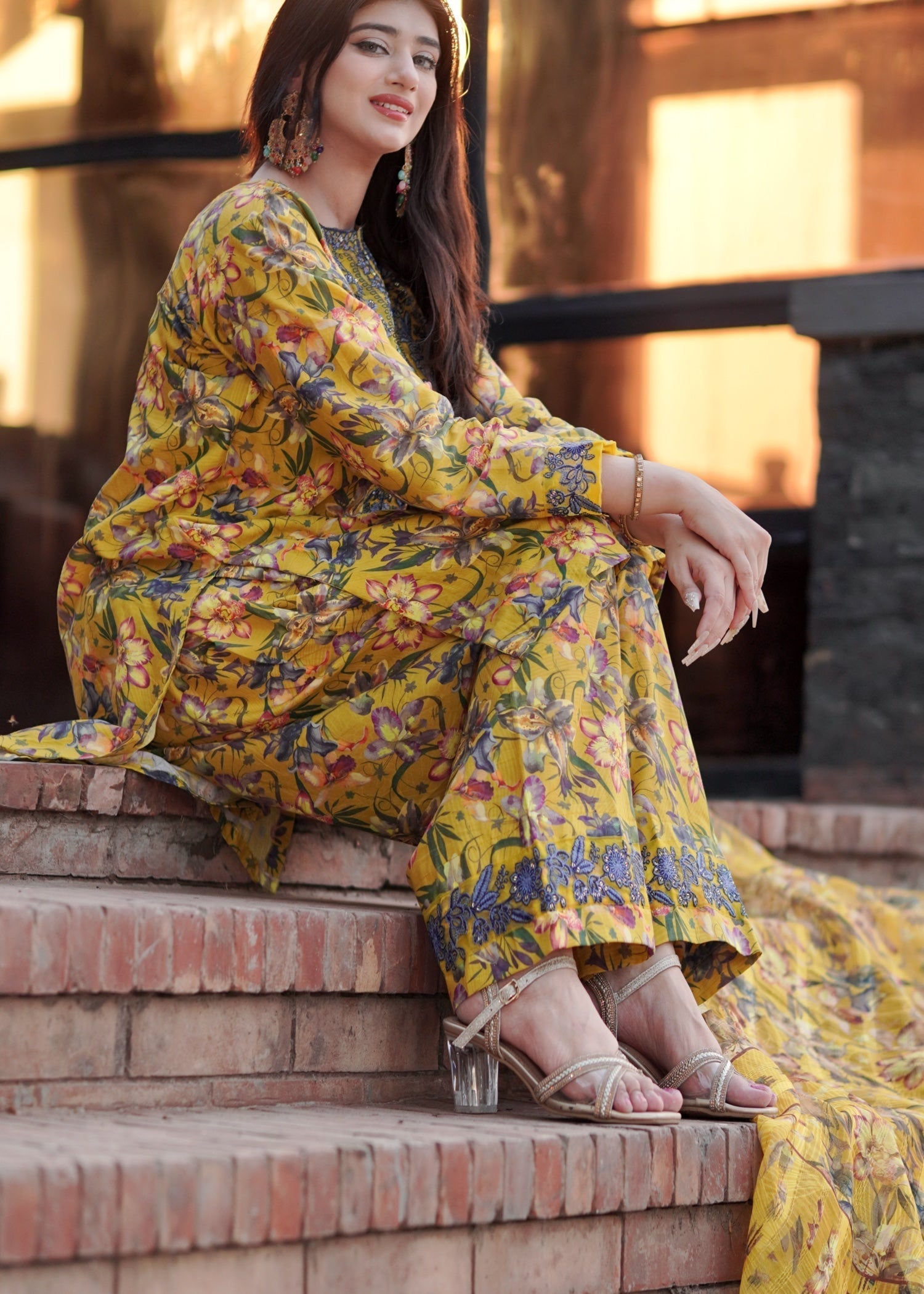 Chaudhary Arts Yellow BEE Farshi Shalwar Women 2pcs