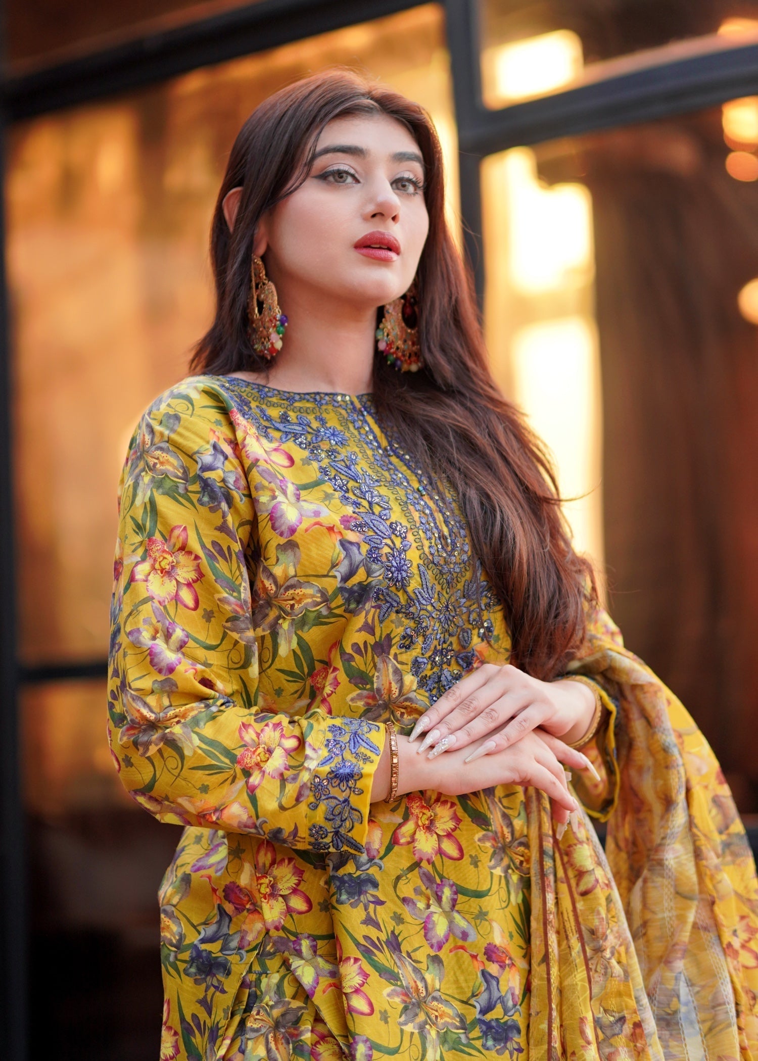 Chaudhary Arts Yellow BEE Farshi Shalwar Women 2pcs