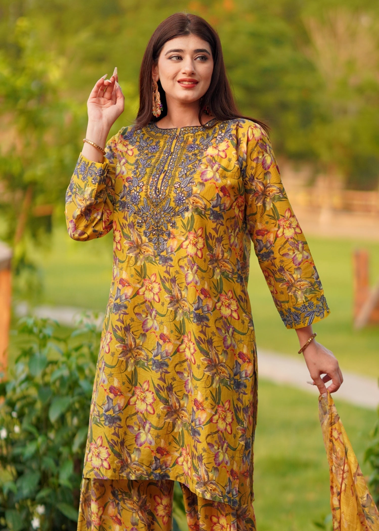 Chaudhary Arts Yellow BEE Farshi Shalwar Women 2pcs