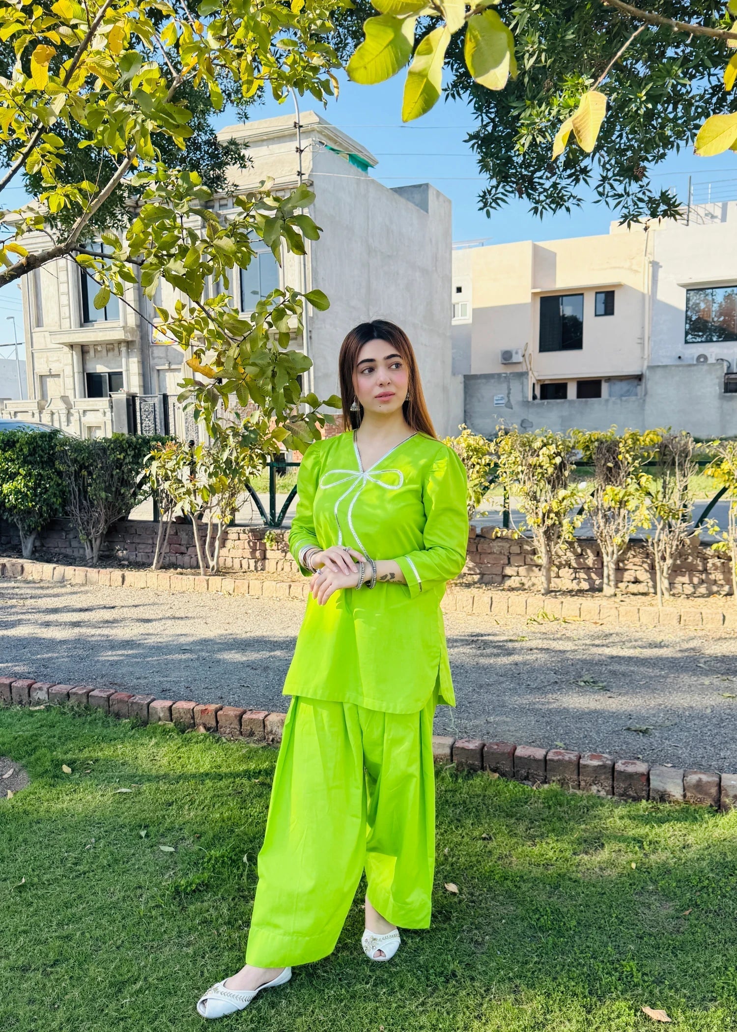 Urban Cut Lawn Embellished Co Ord Set with Farshi Shalwar Women 2pcs