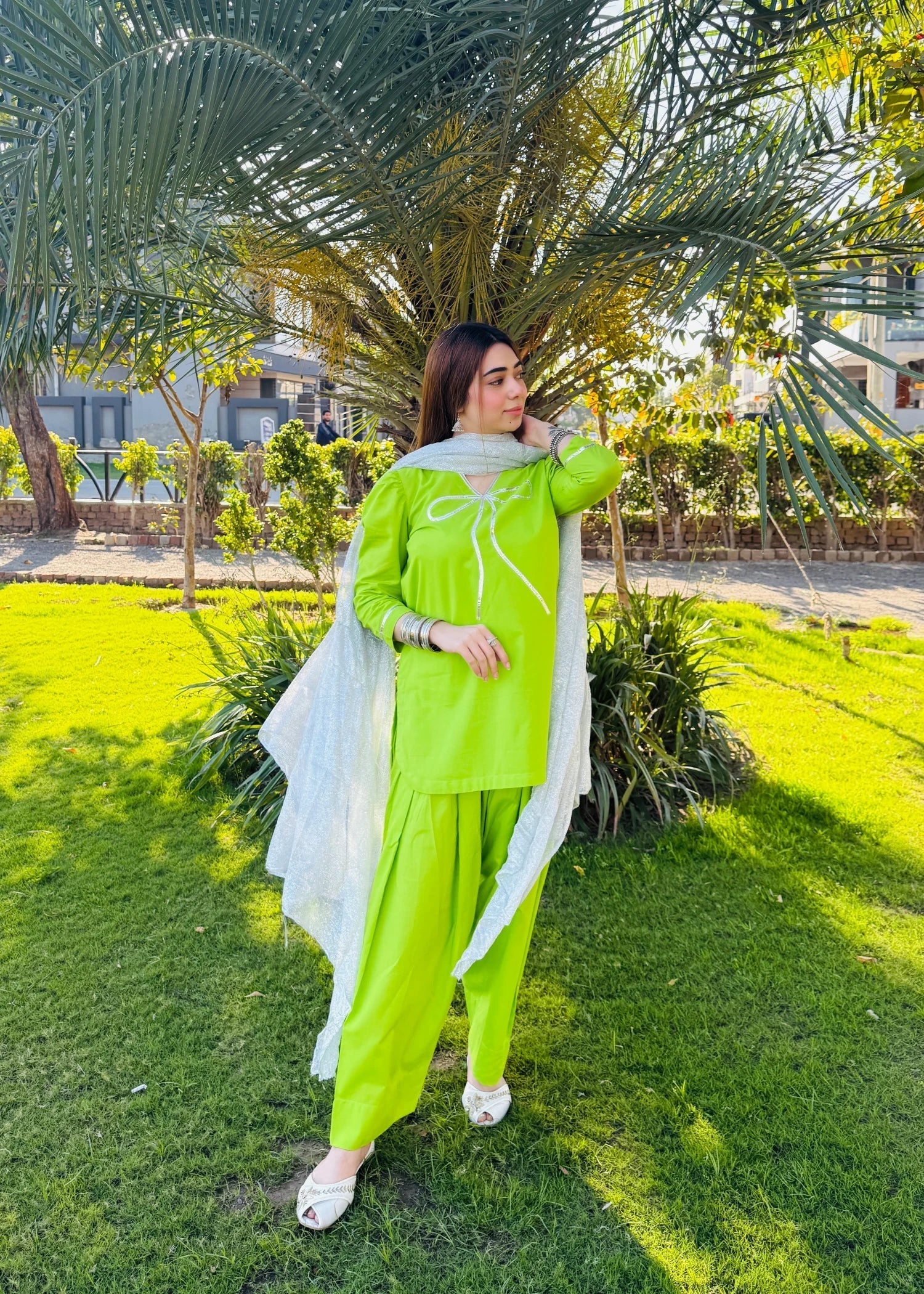 Urban Cut Lawn Embellished Co Ord Set with Farshi Shalwar Women 2pcs