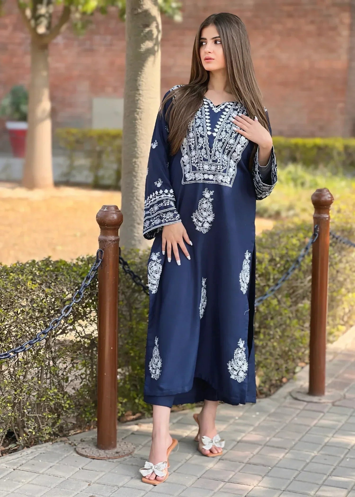 Sajfi Closet Iris Embroidered Stitched Suit for Women Women 2pcs