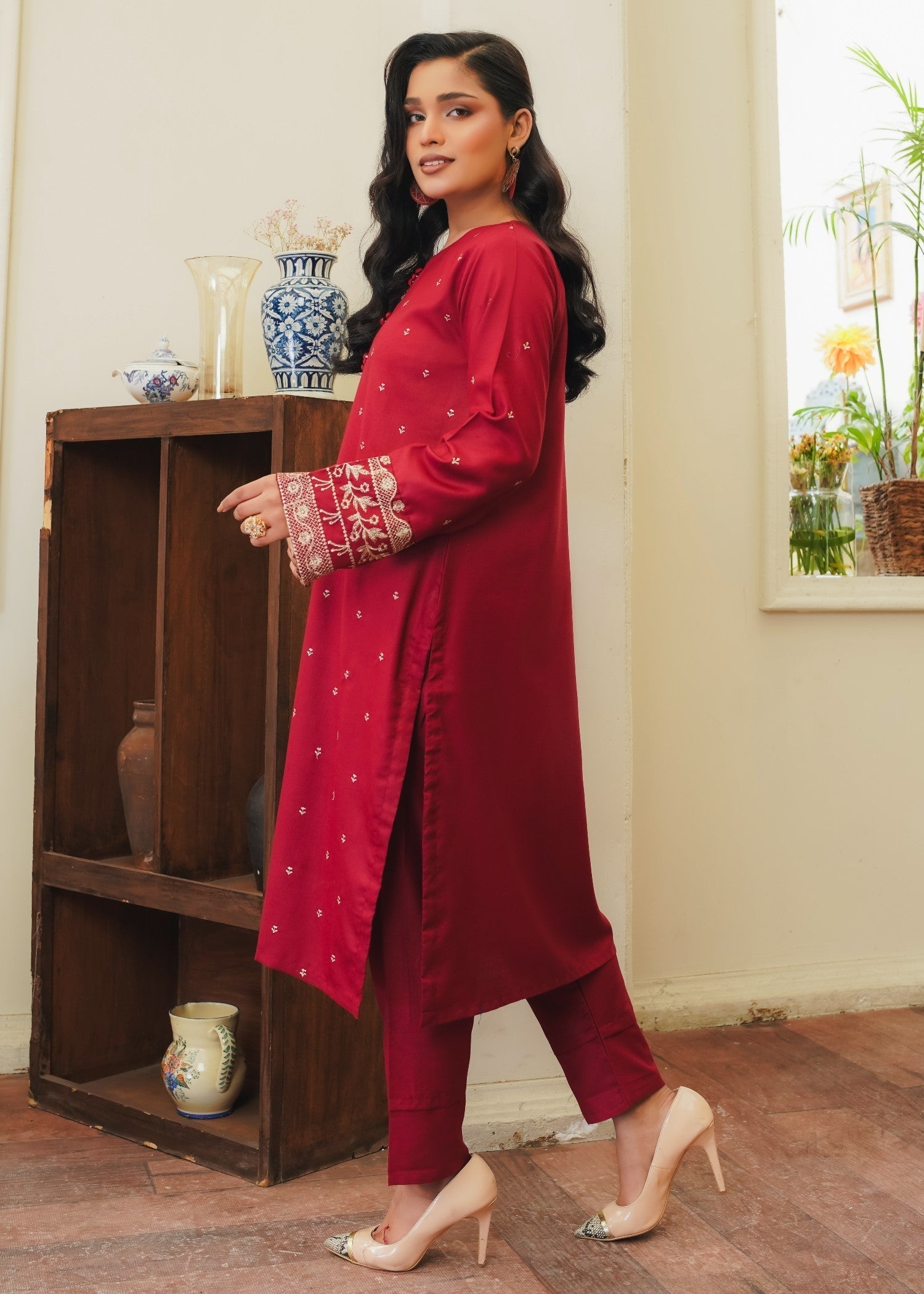 Anabya Garments POP RED Women 2pcs