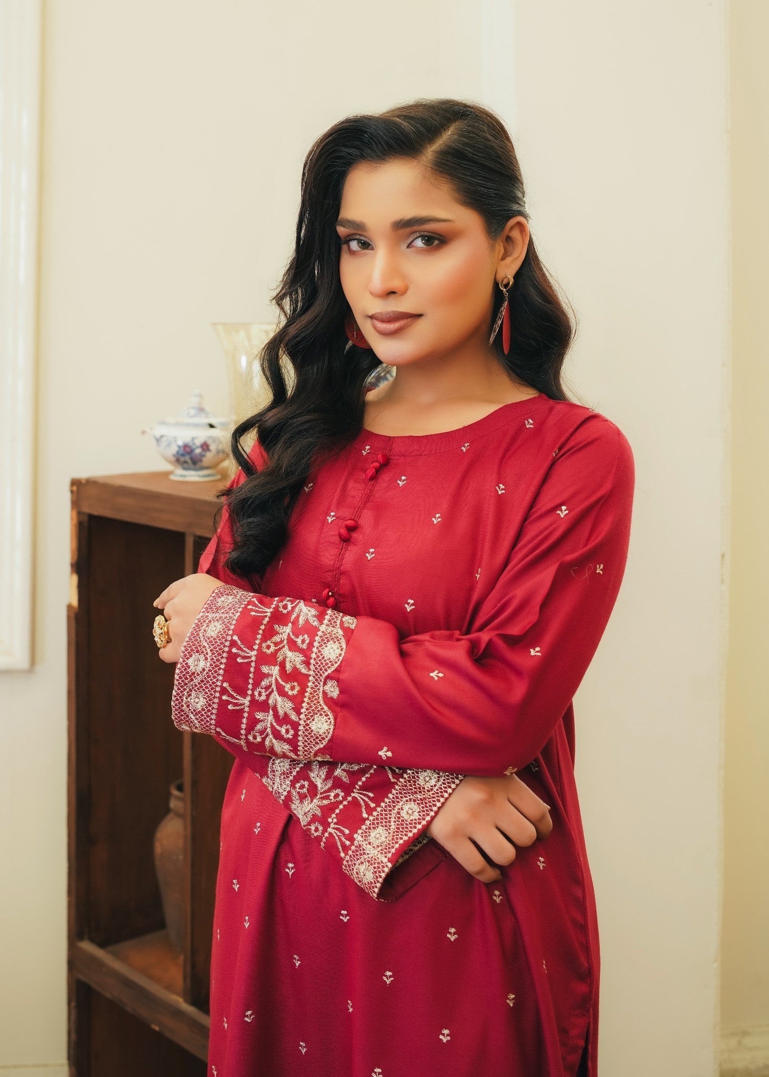 Anabya Garments POP RED Women 2pcs