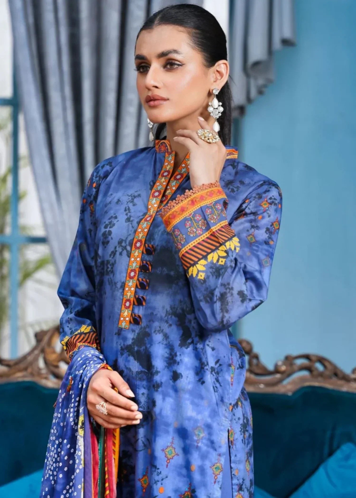 Mehryam Collection Elegant Blue Lawn Women 3pcs