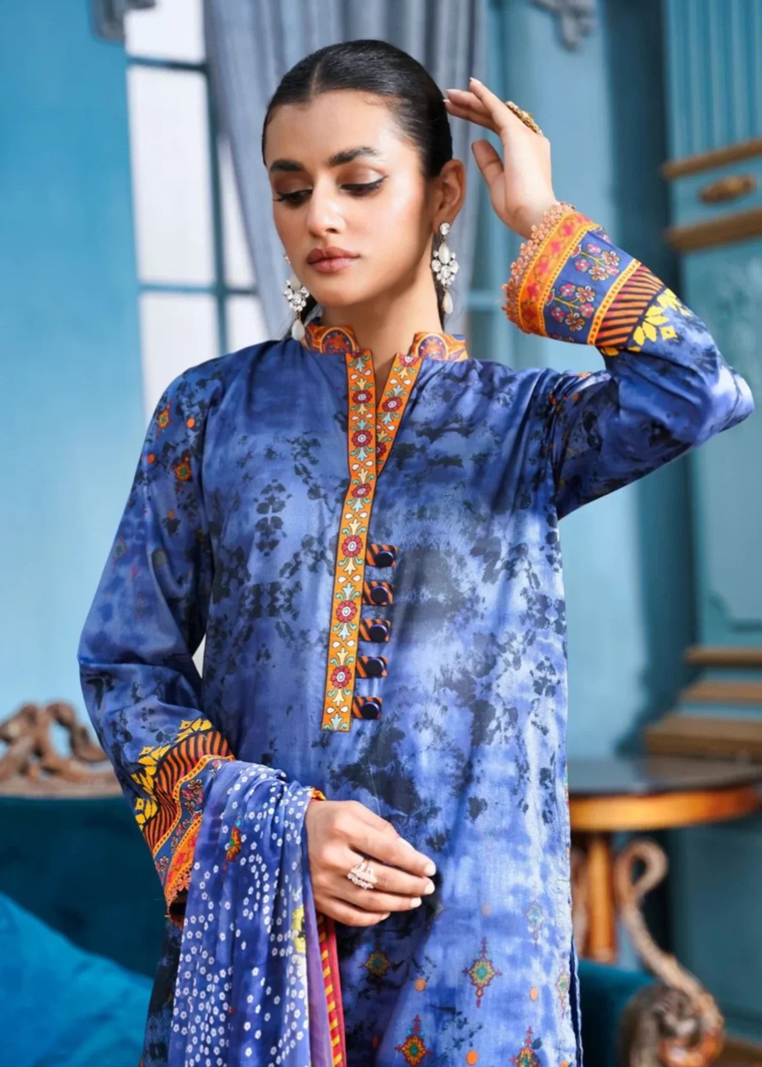 Mehryam Collection Elegant Blue Lawn Women 3pcs
