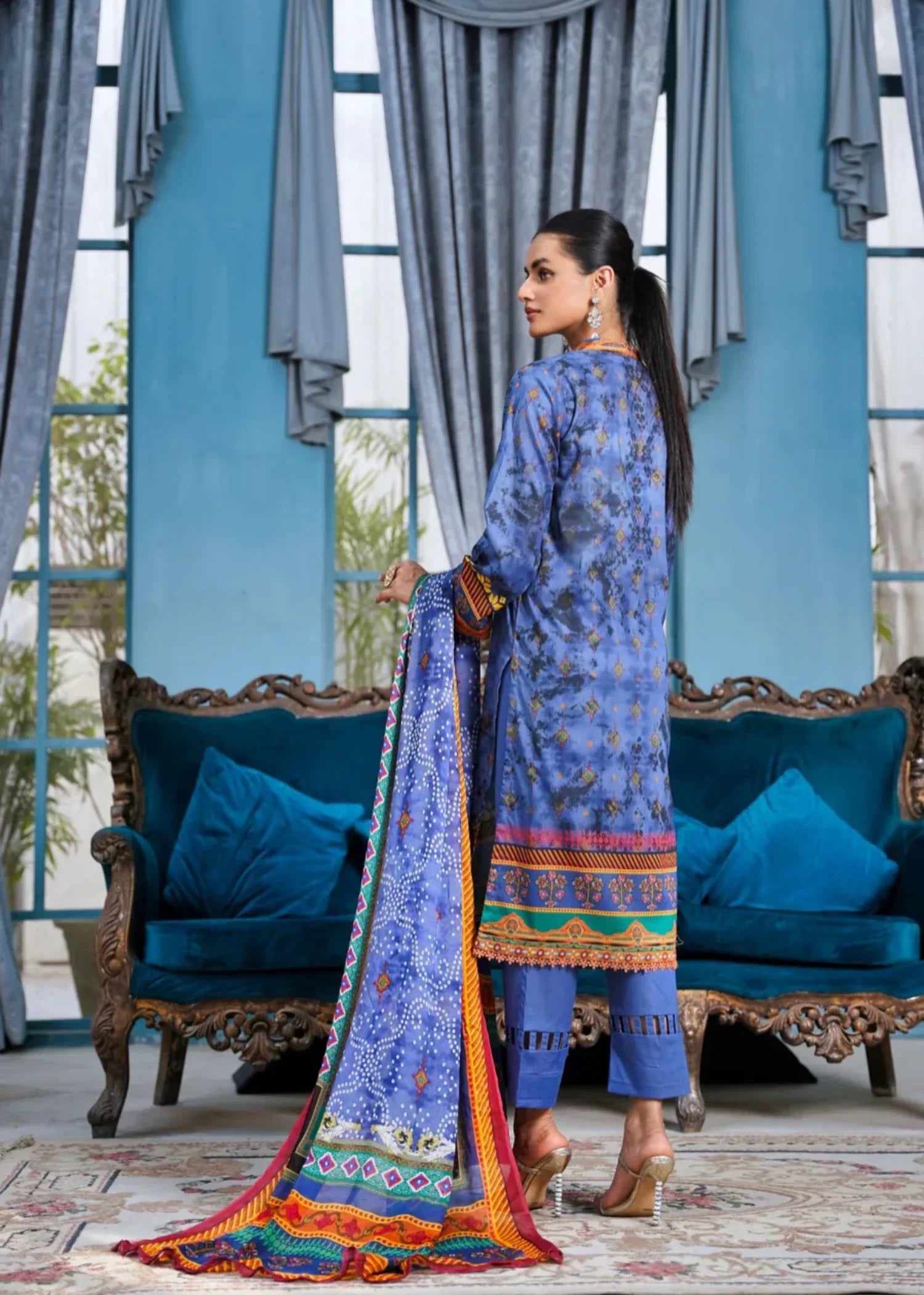 Mehryam Collection Elegant Blue Lawn Women 3pcs