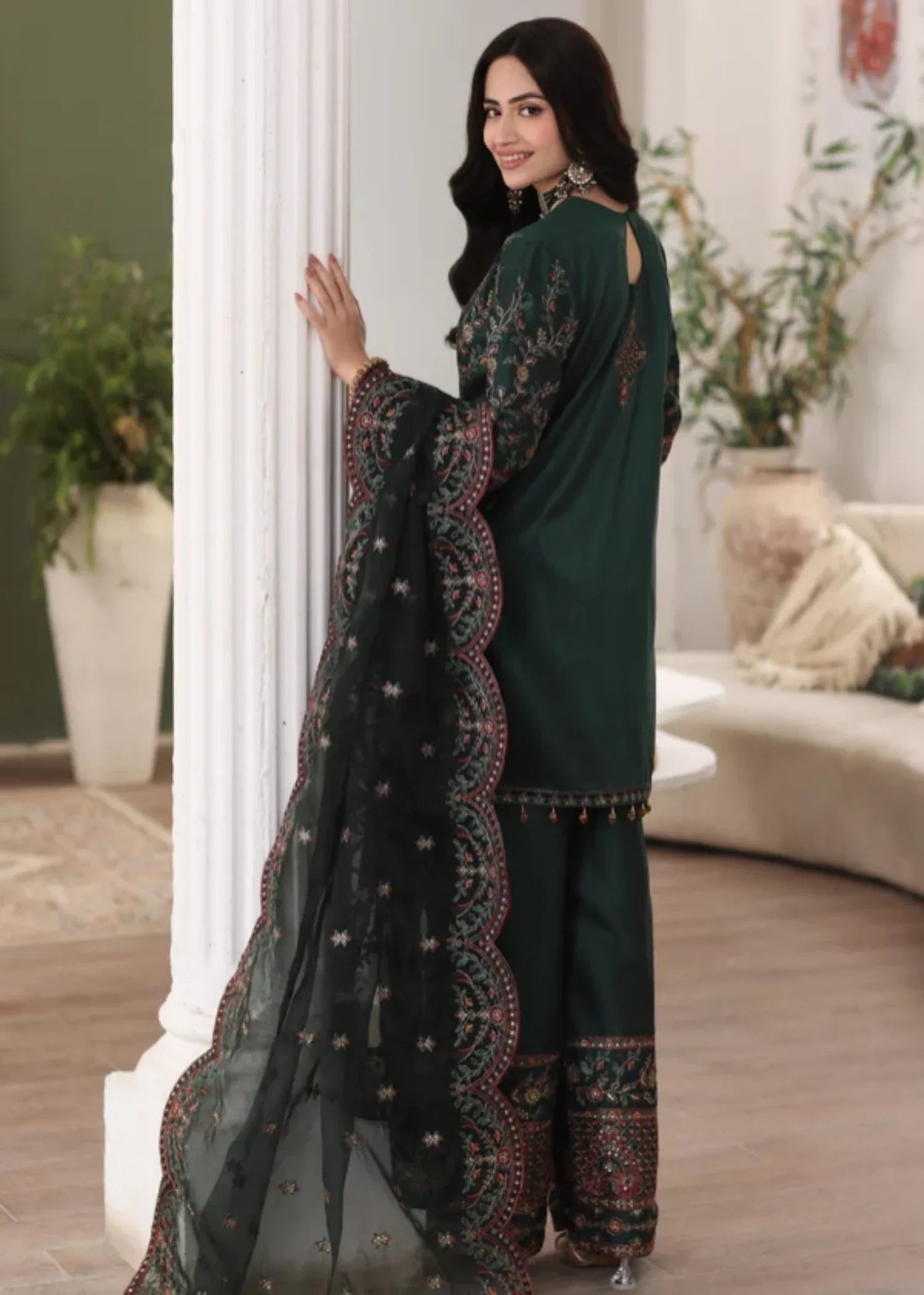 Mohagni MGS 05 AMBER Raw Silk STITCHED Women 3pcs