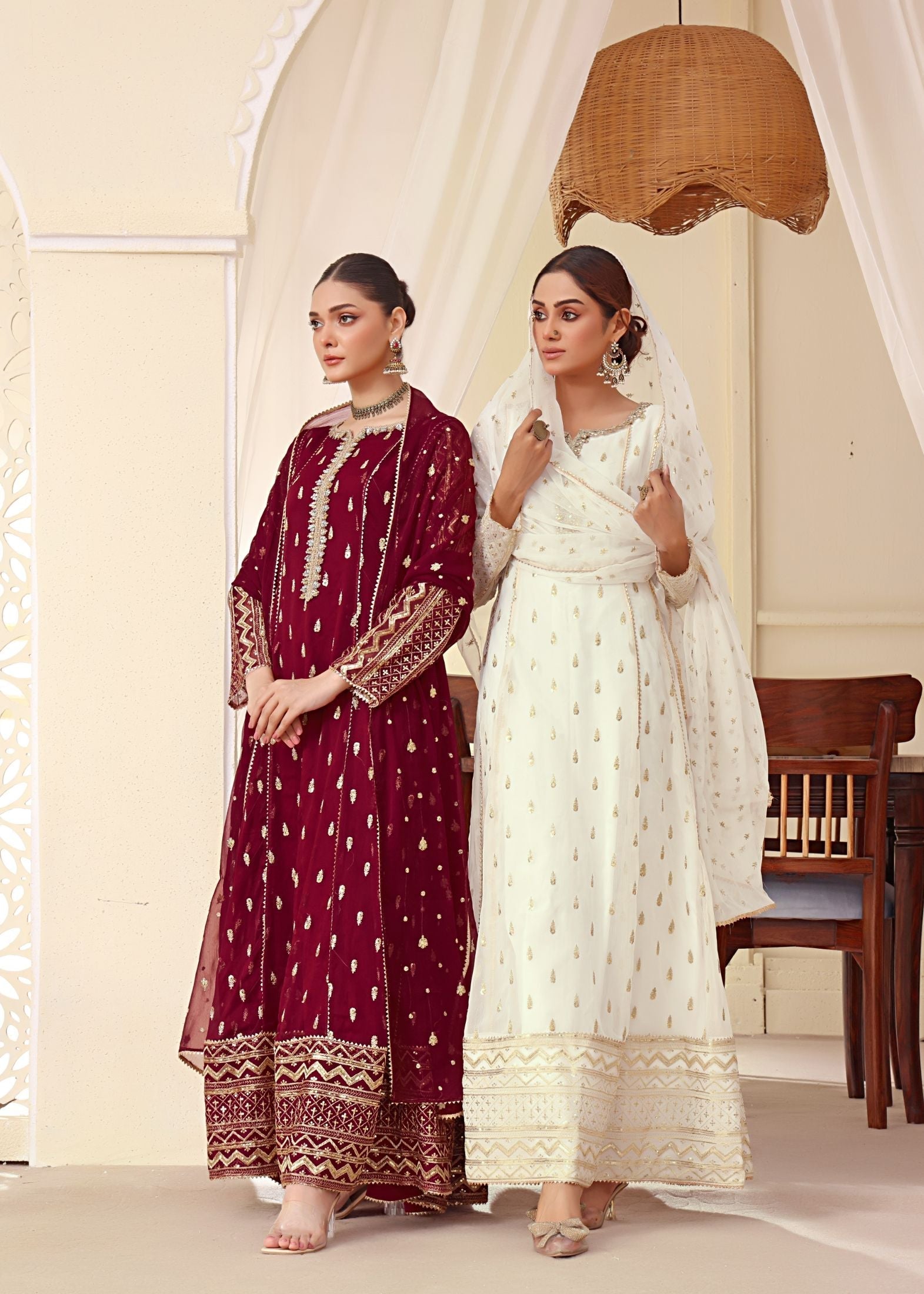 Alsiyab Bahaar White Women 3pcs