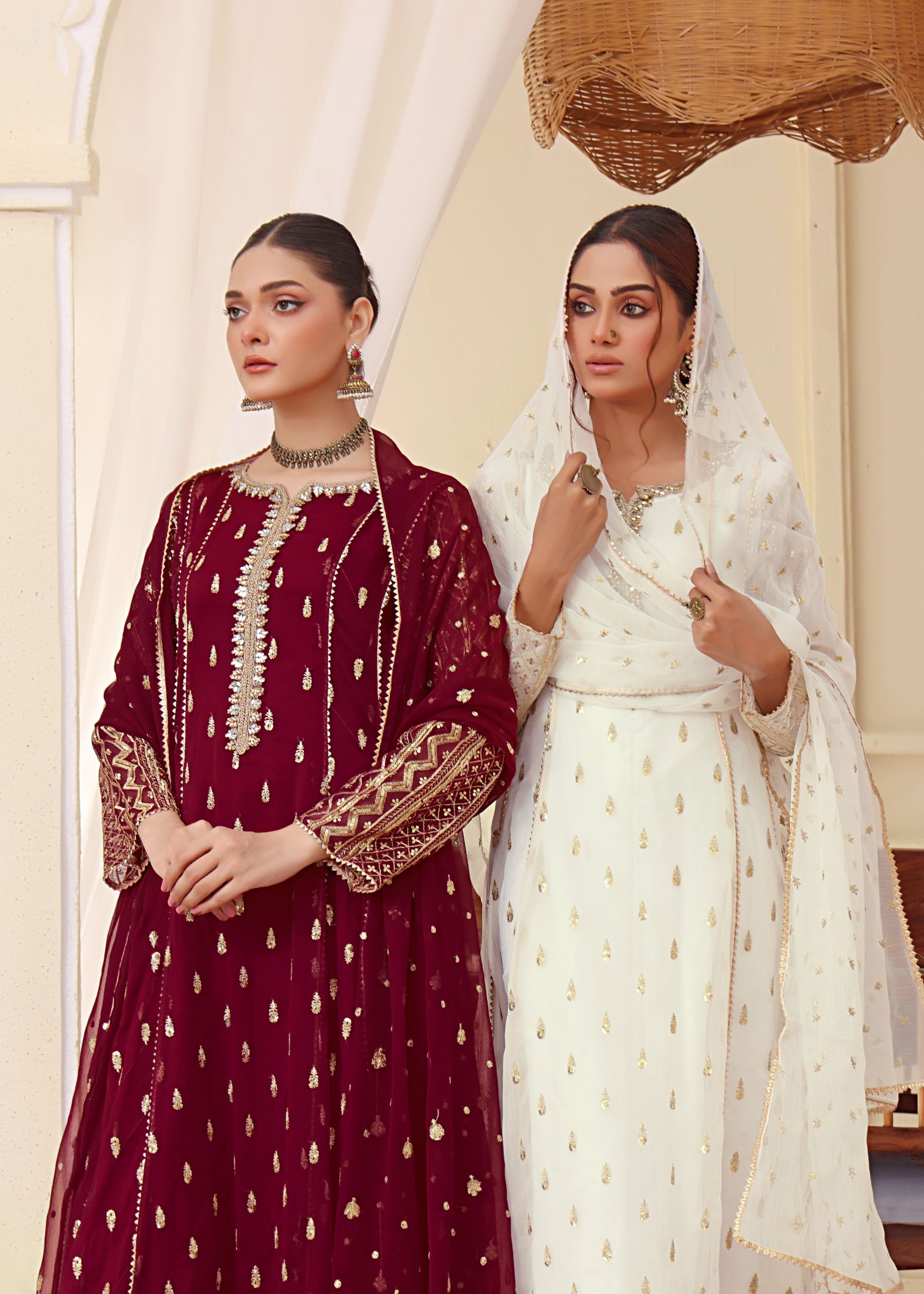 Alsiyab Bahaar White Women 3pcs