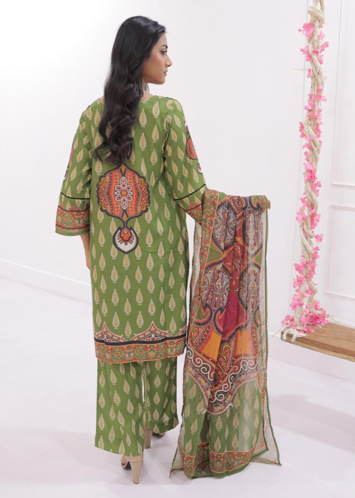 Tng (The Next Generation) Amber | Stitched | | Olive Green Women 3pcs