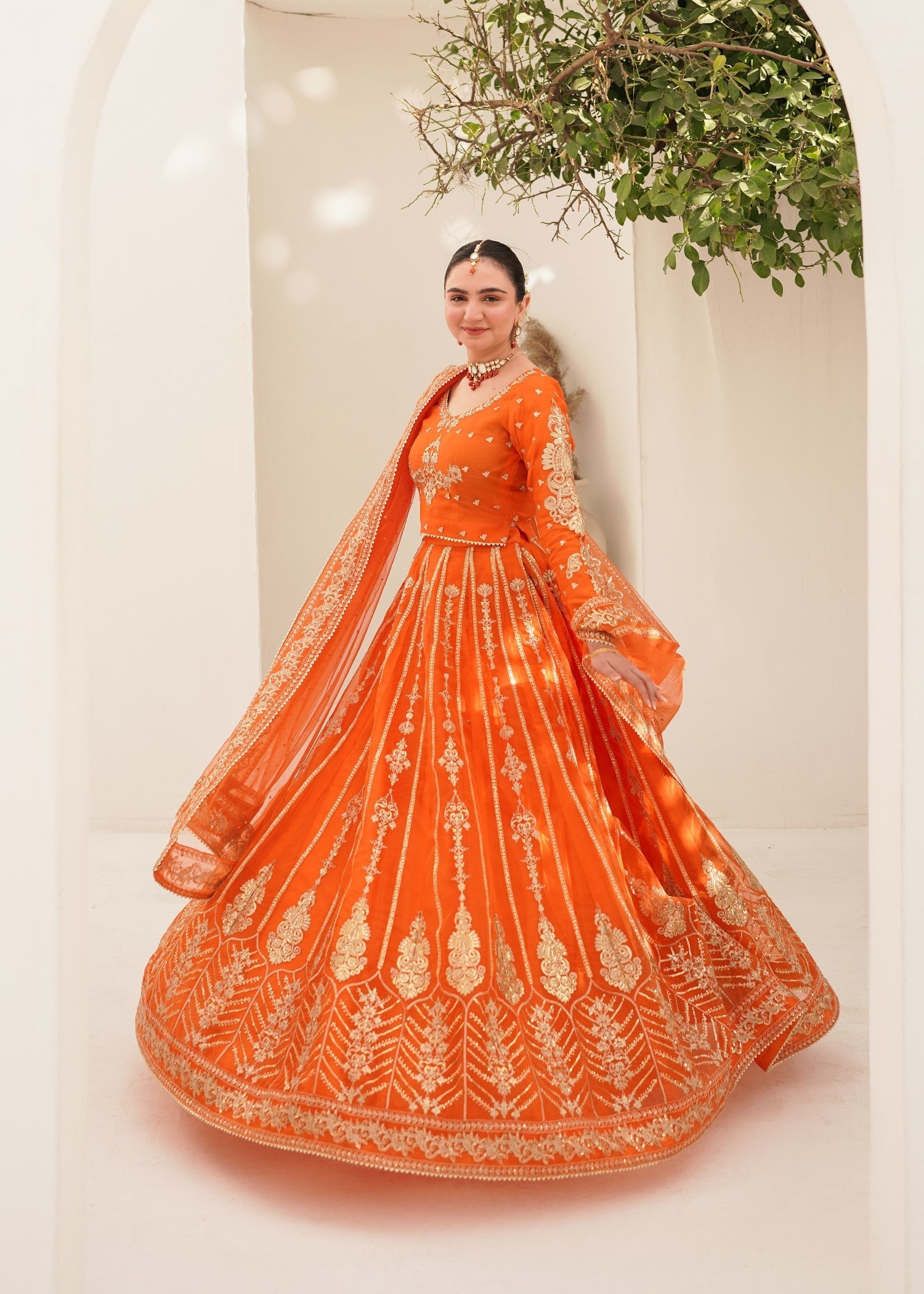 Peraan by SH Nayaab Orange Women 3pcs
