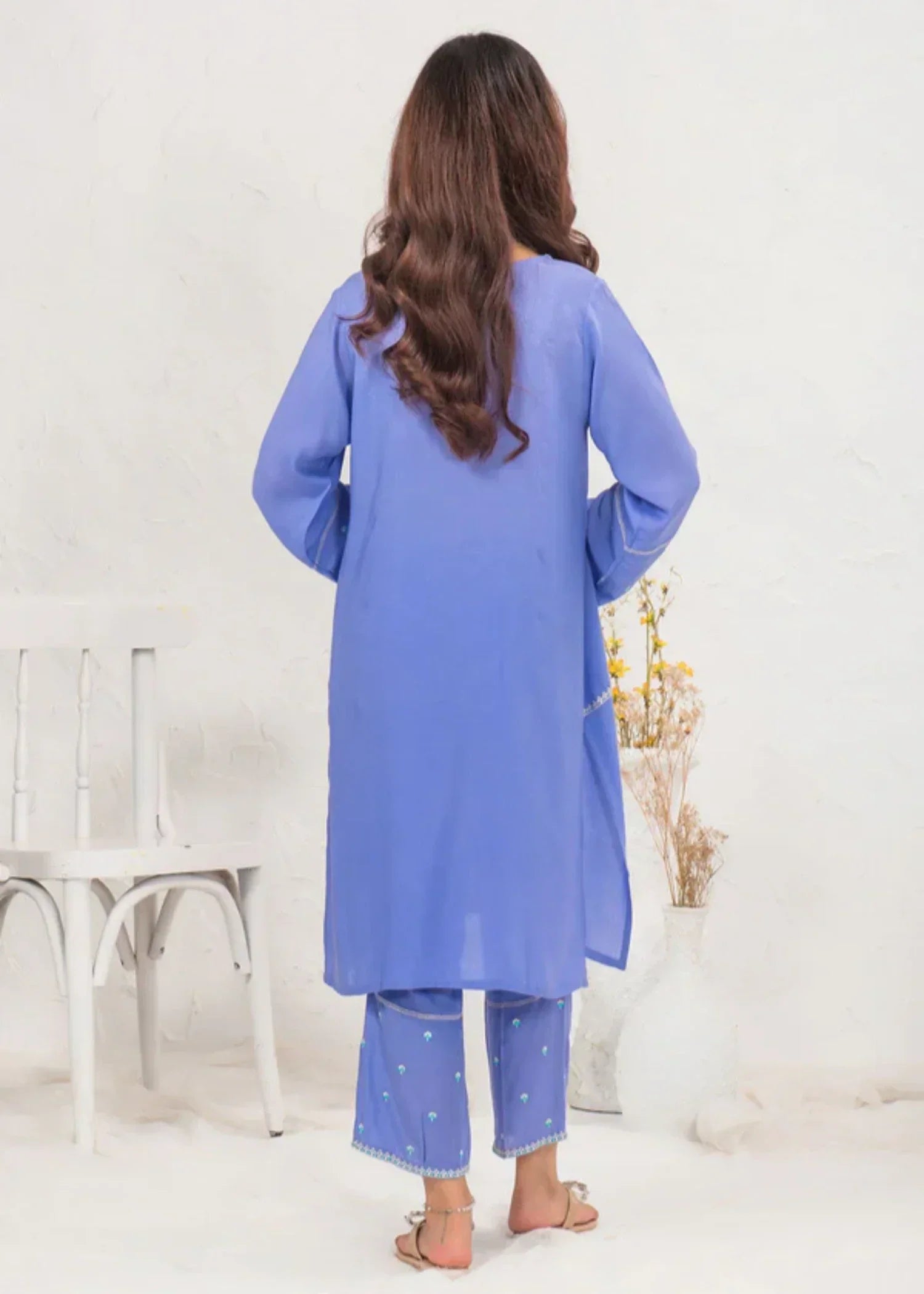 Ochre Cotton Embroidered Suit (SOLE 05) Women 2pcs