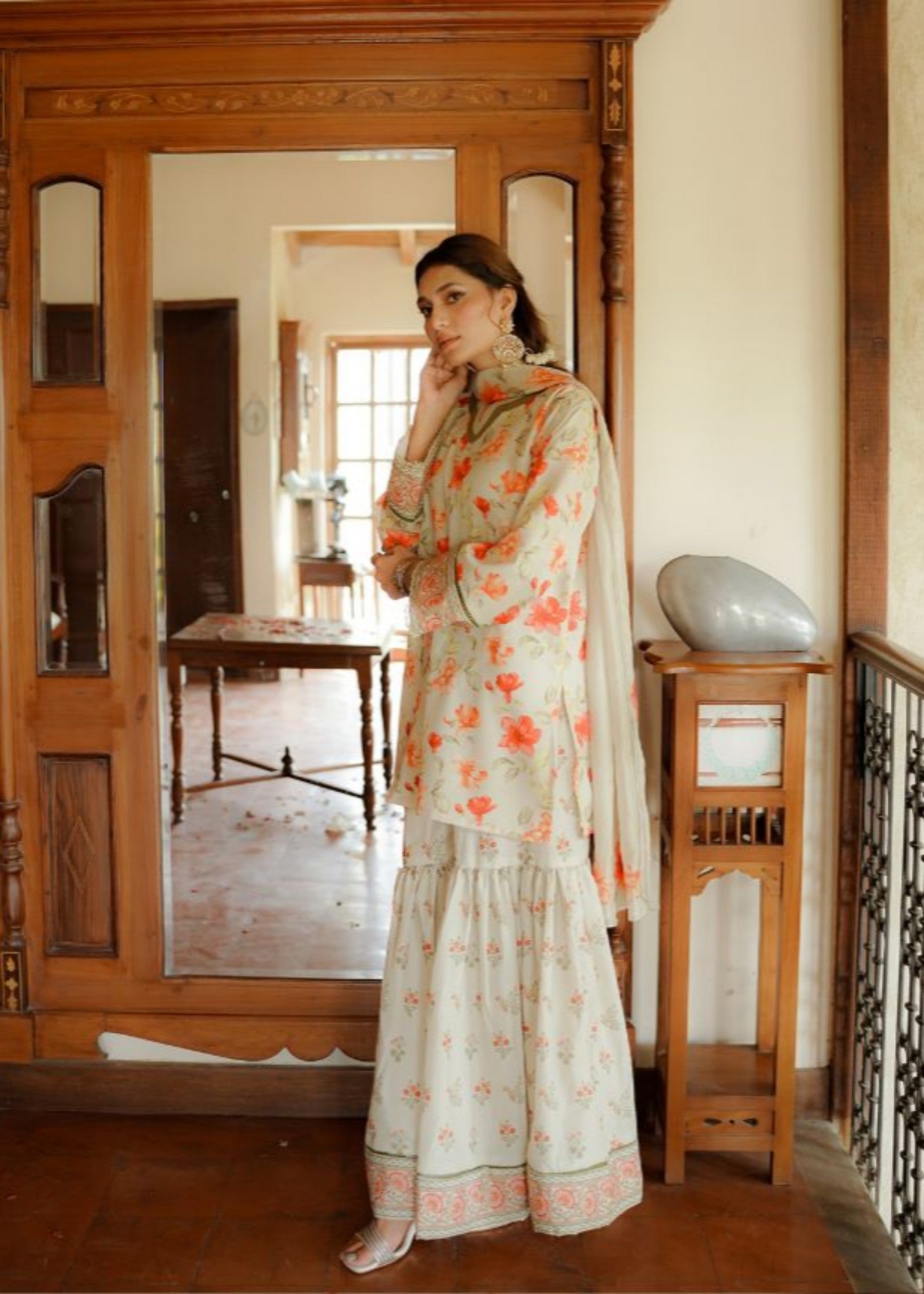 The Affordable Designer Pastel Floral Gharara Women 3pcs