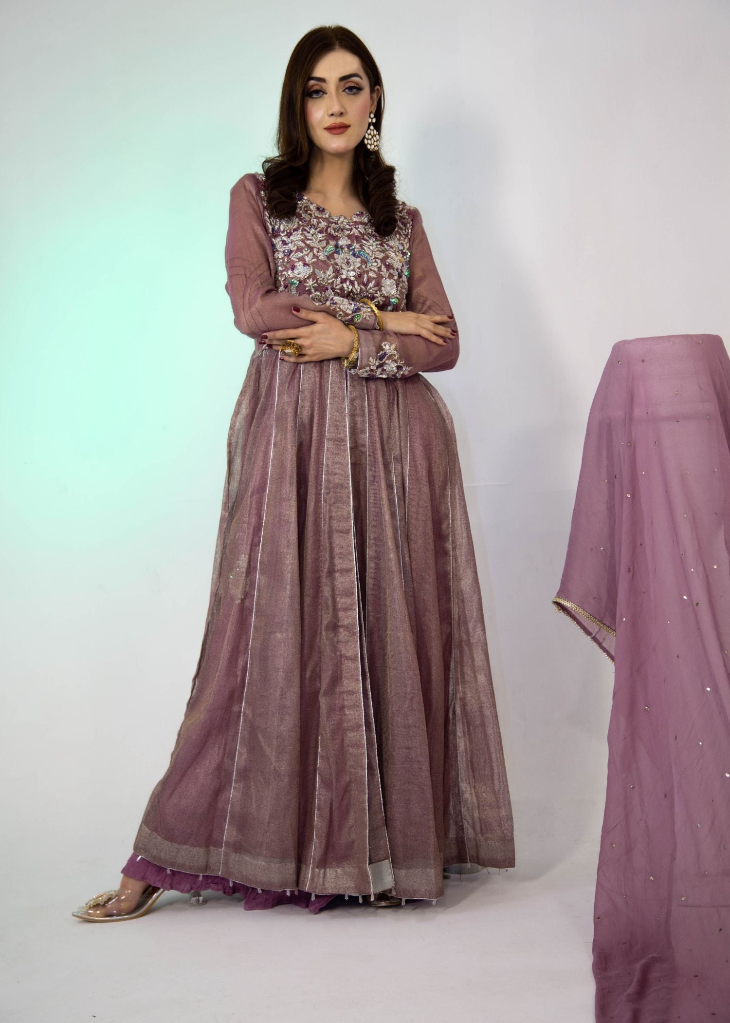 Manaal Arfeen Floral Kalidar Women 3pcs