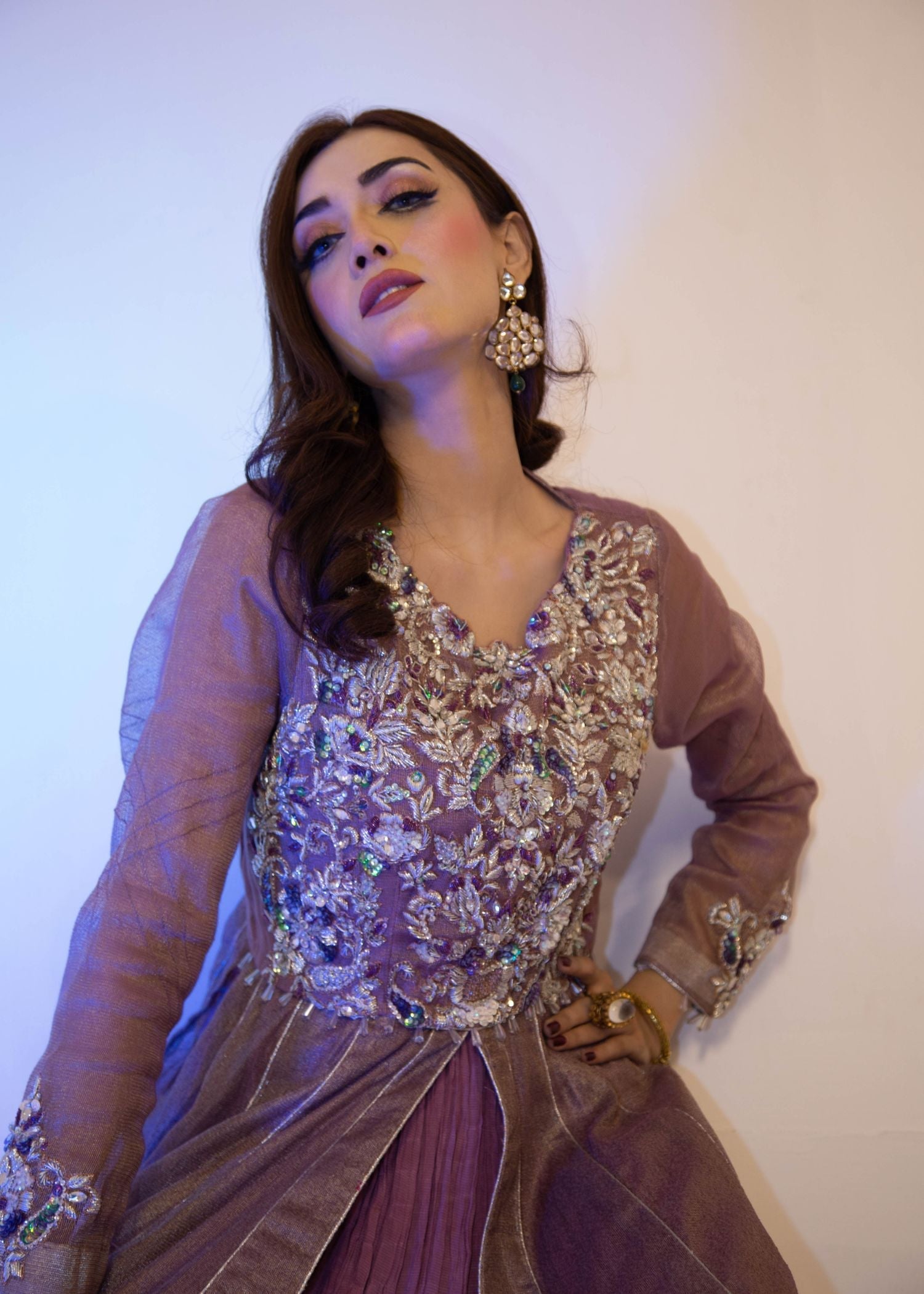 Manaal Arfeen Floral Kalidar Women 3pcs