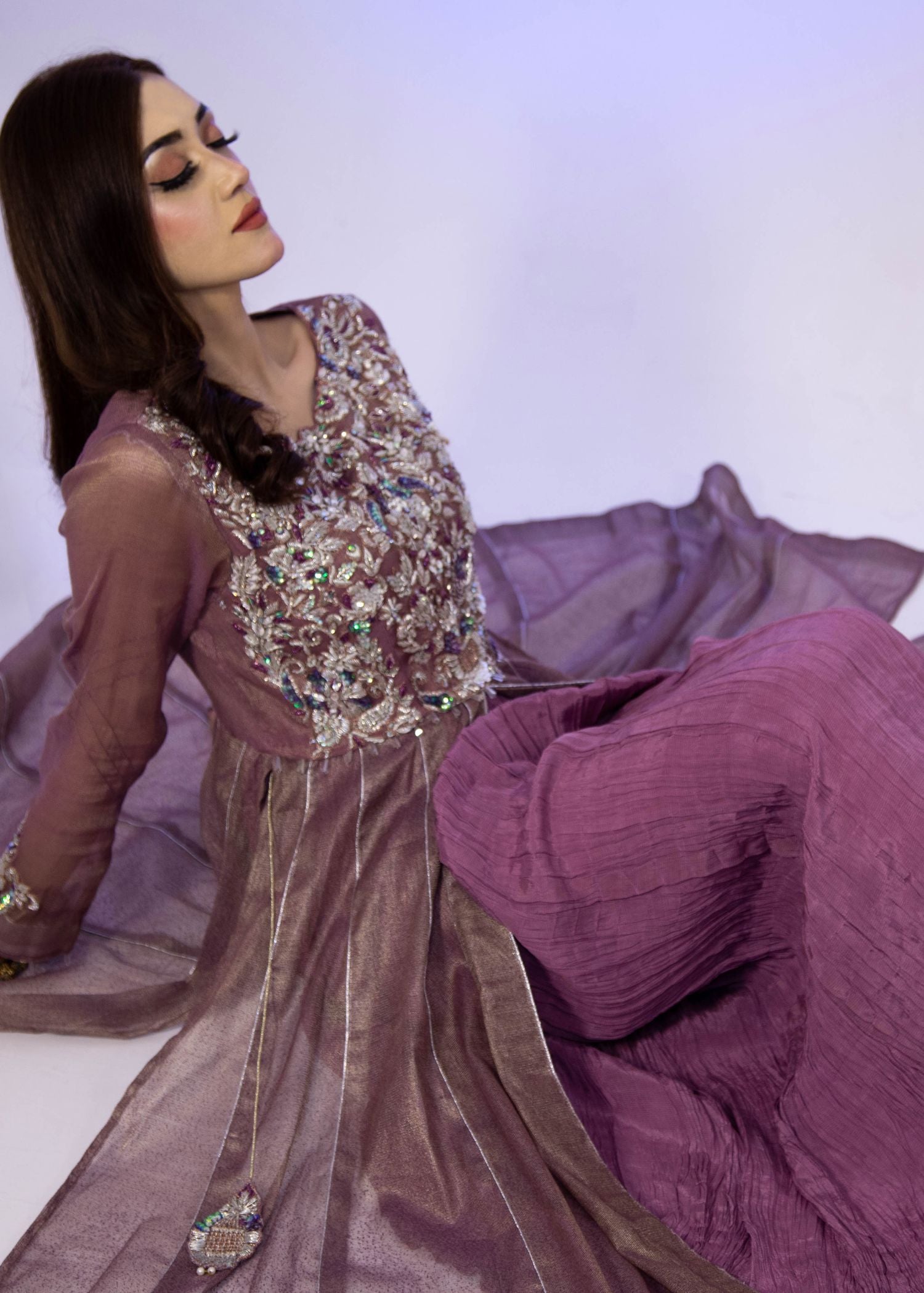 Manaal Arfeen Floral Kalidar Women 3pcs