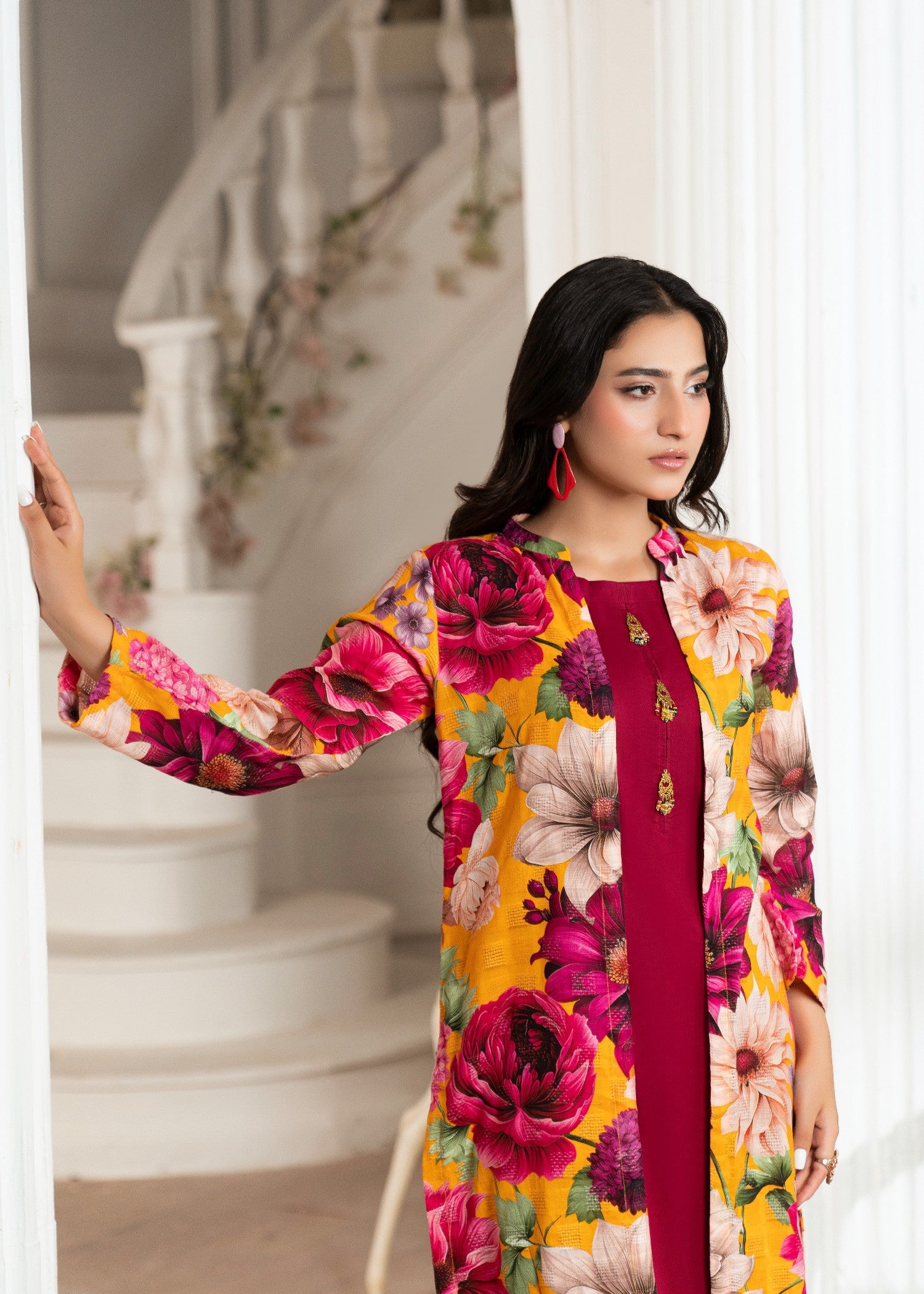 Hoorwani Pumpkin Maroon Women 3pcs