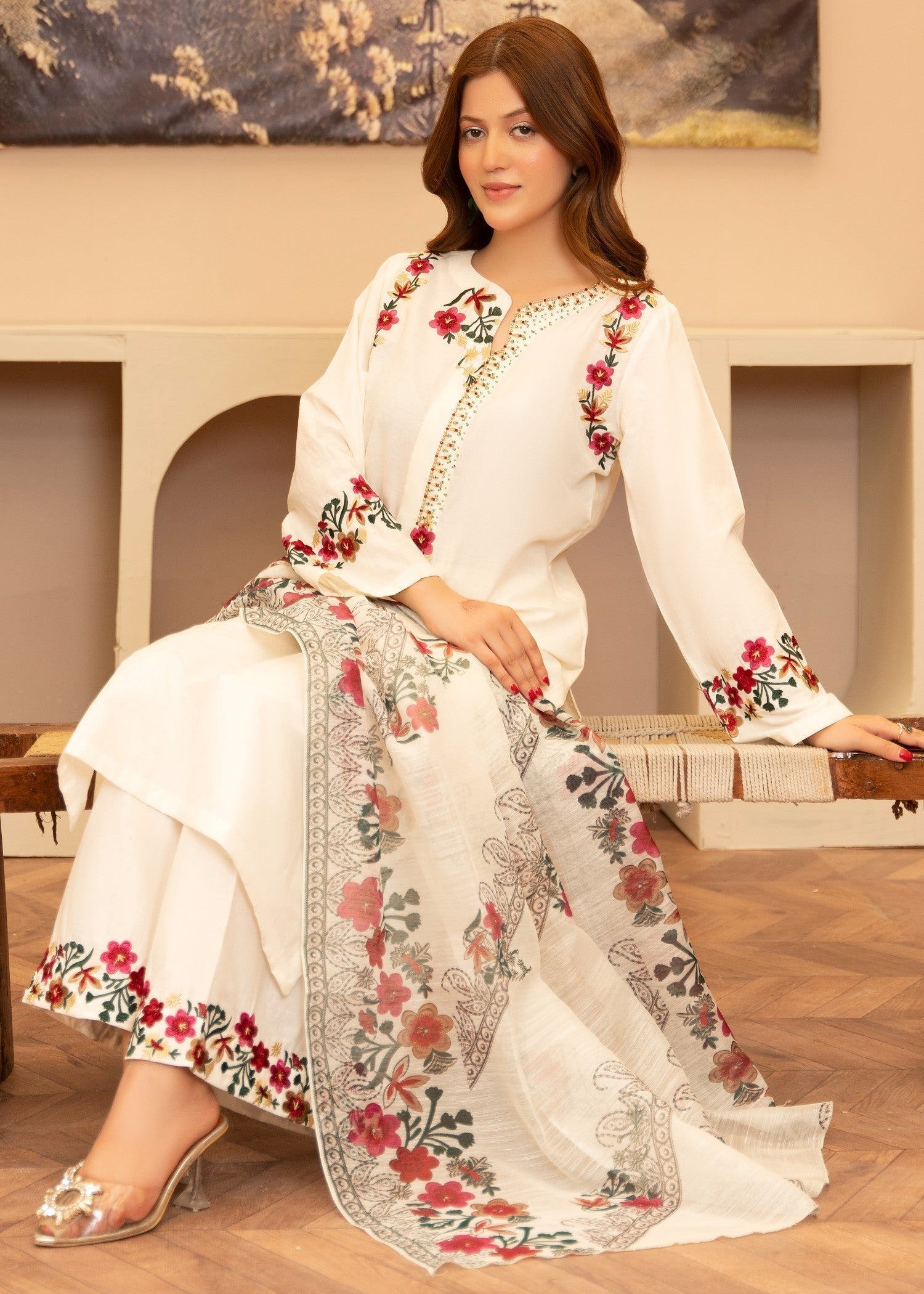 Sahibas By Mirza Kriti White Women 3pcs