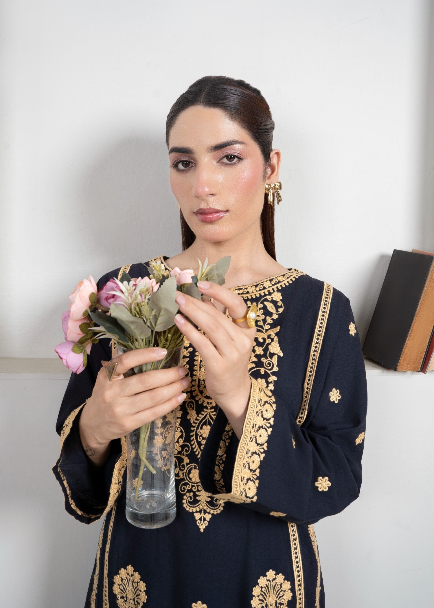 Musani Embroidered Lawn Navy Blue (Pret) Women 2pcs