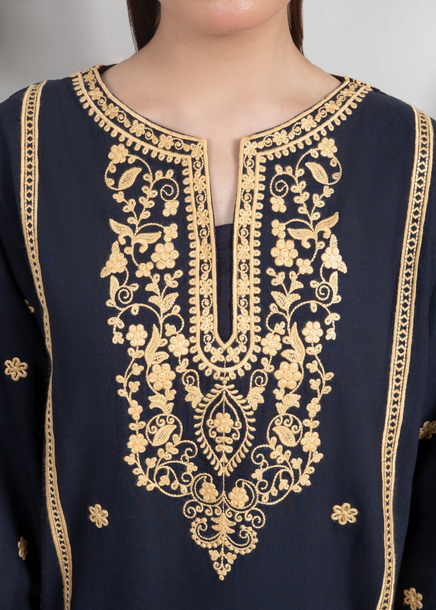 Musani Embroidered Lawn Navy Blue (Pret) Women 2pcs