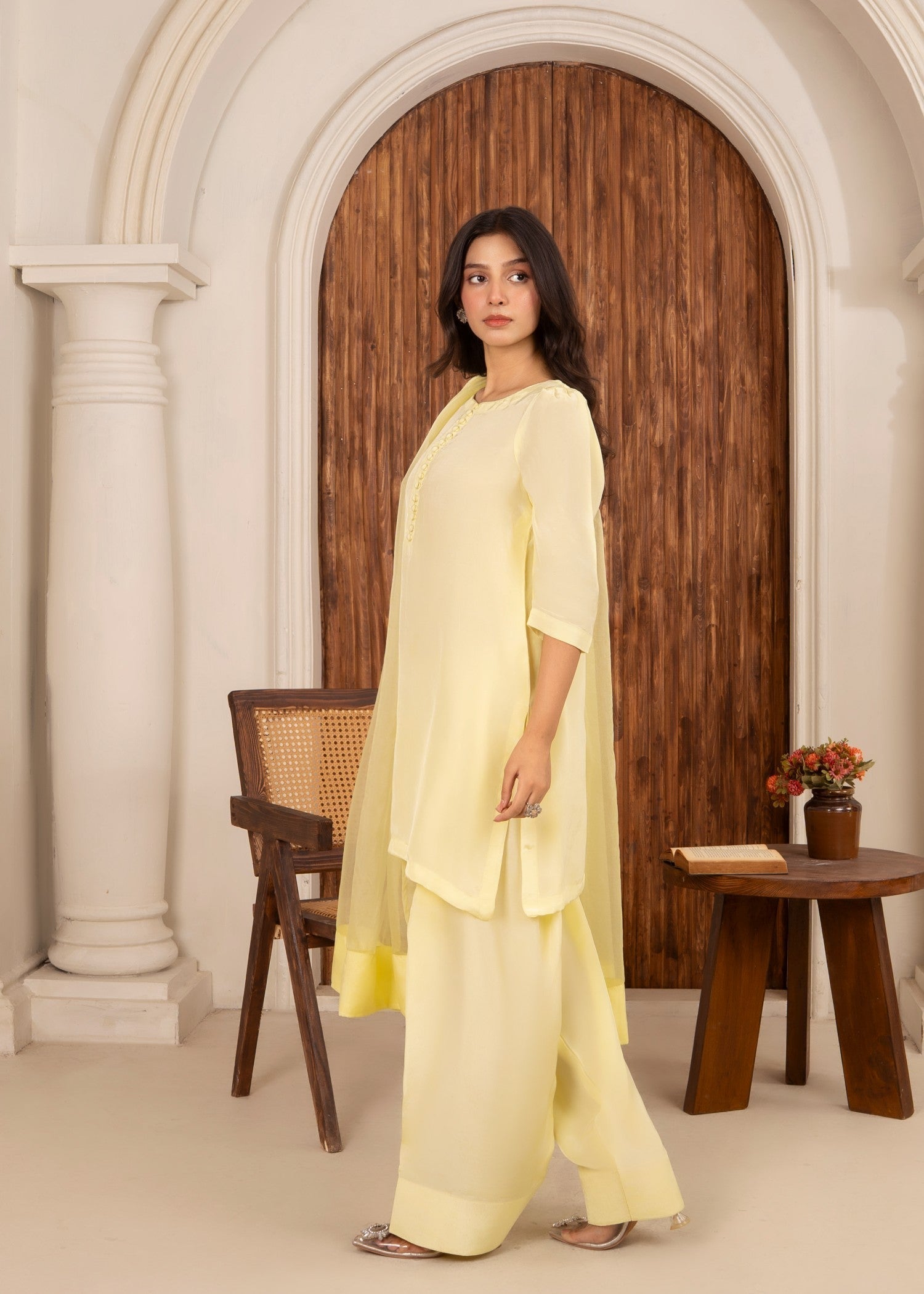 Ray Online Store Yellow Silk Farshi Set Women 3pcs