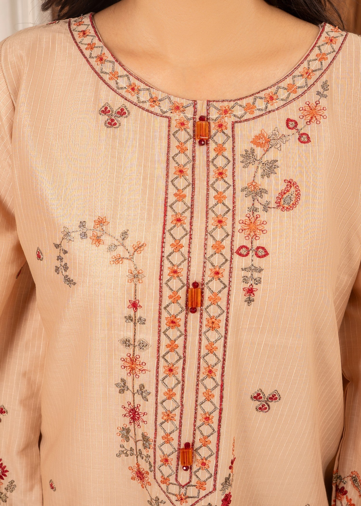 Abeera Art No: AB 033 – Statement Embroidery on Classic Cotton Women 2pcs