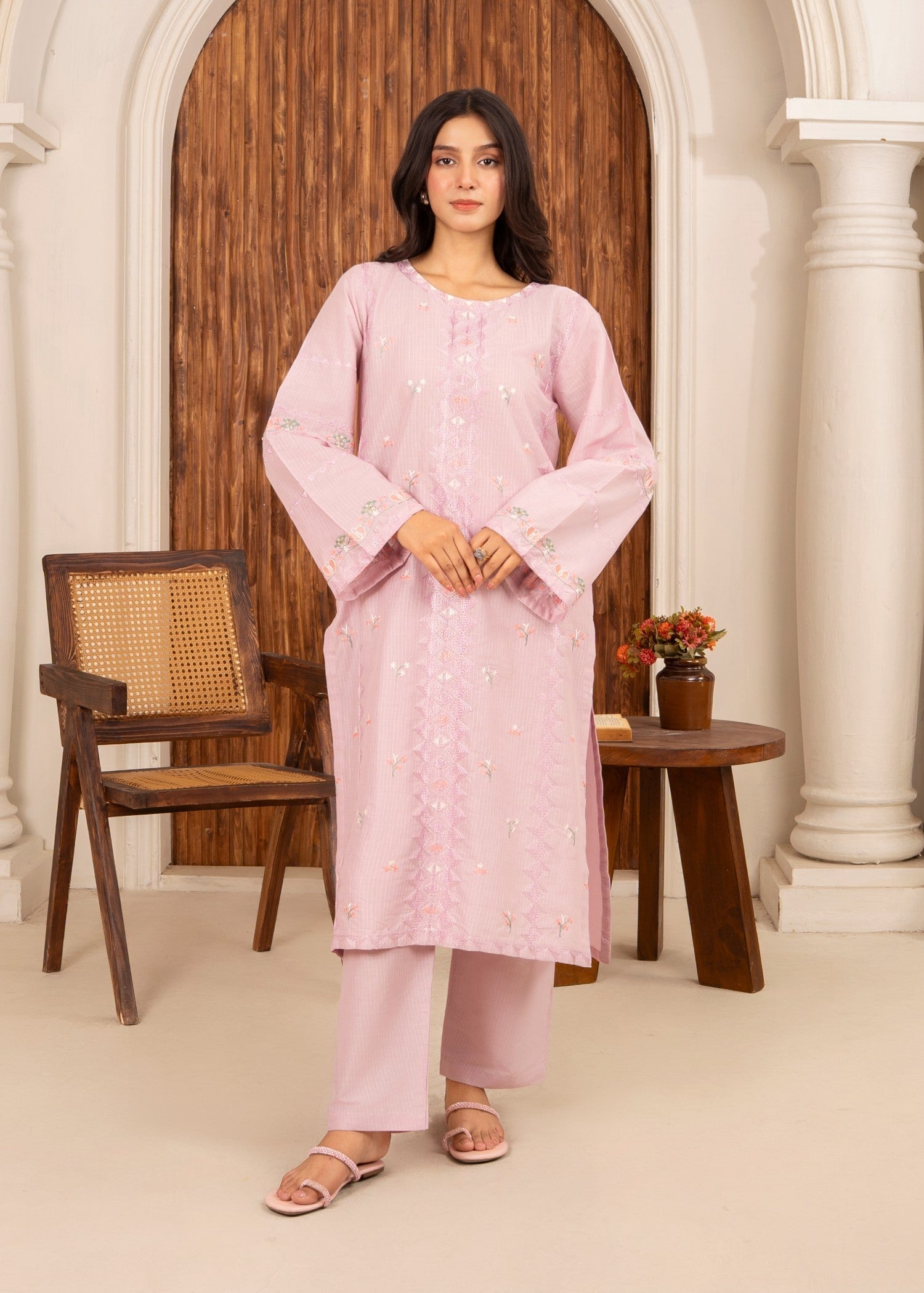 Abeera Art No: AB 018 – Ethnic Charm in Cotton Embroidered Women 2pcs