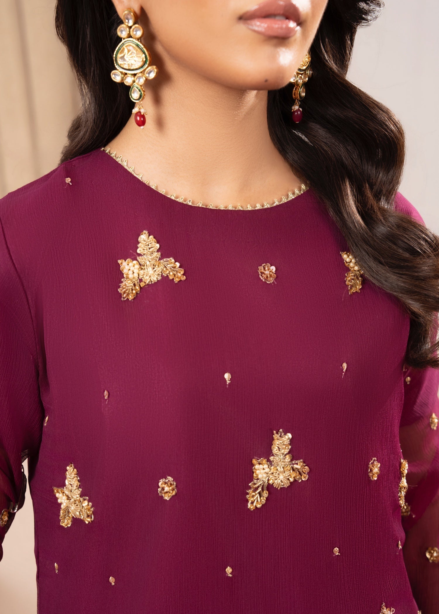 Maira Fashion Raspberry Sharara 44 Women 4pcs