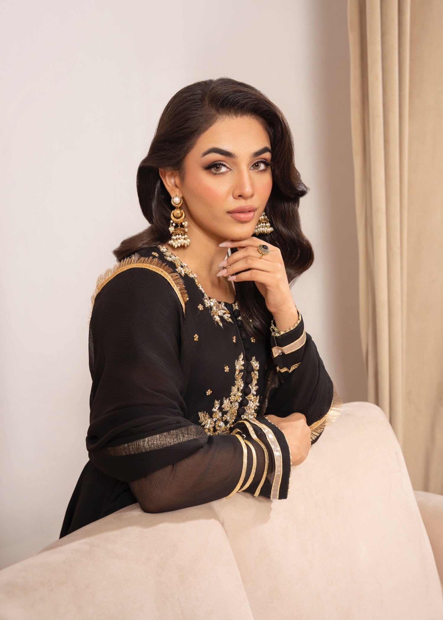 Maira Fashion Black Sharara 42 Women 4pcs