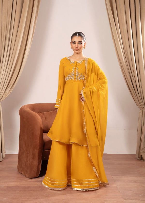Maira Fashion Mustard Sharara 45 Women 3pcs