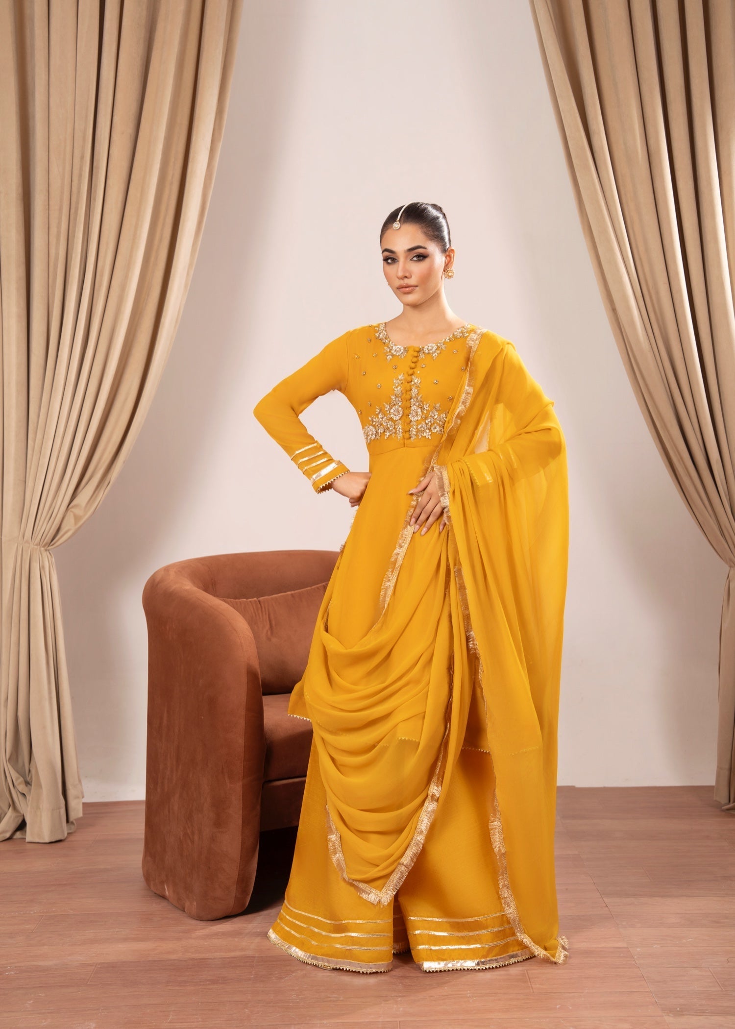 Maira Fashion Mustard Sharara 45 Women 3pcs