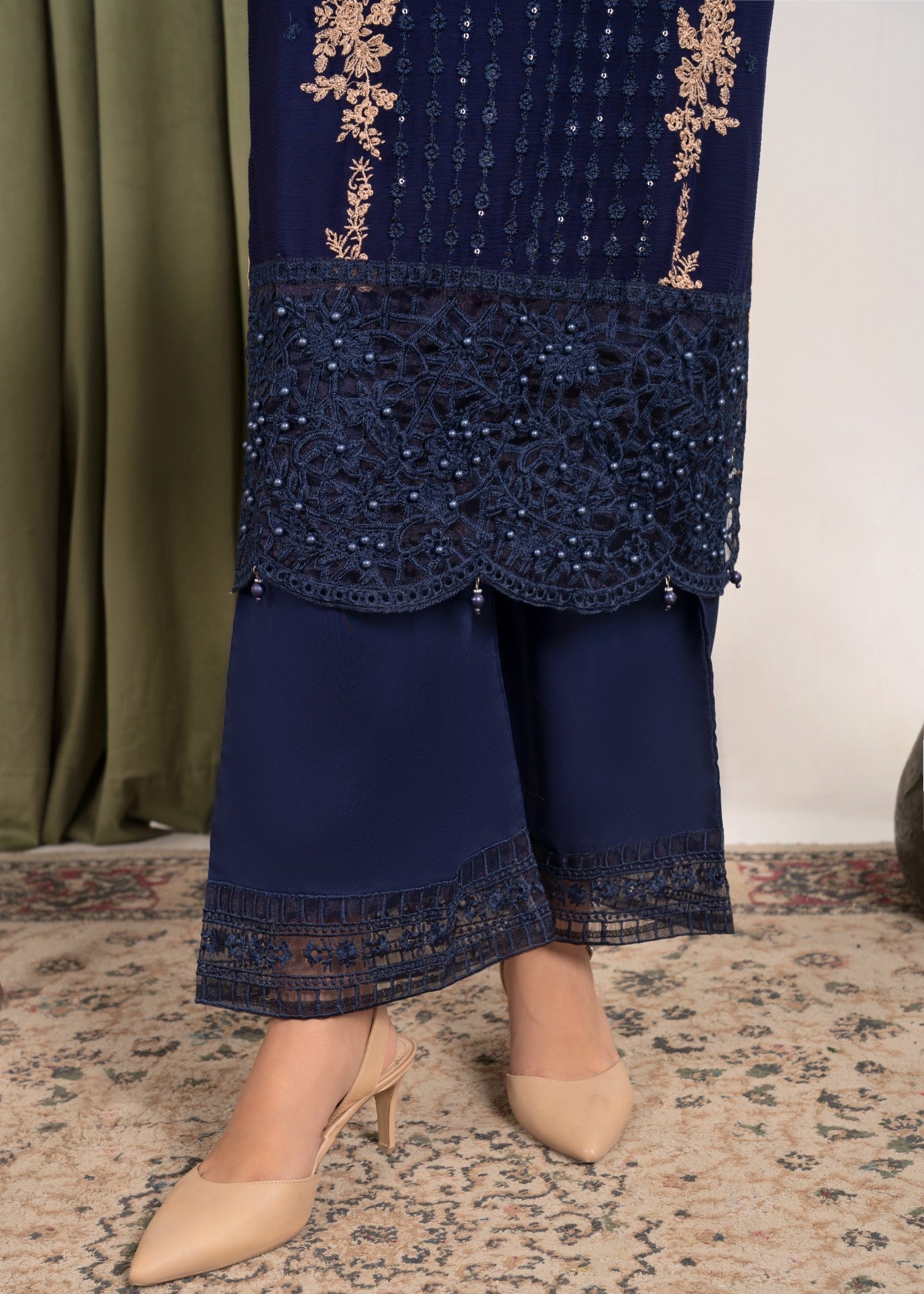 Four Season Boutique NOOR MEHAL NAVY BLUE Women 3pcs