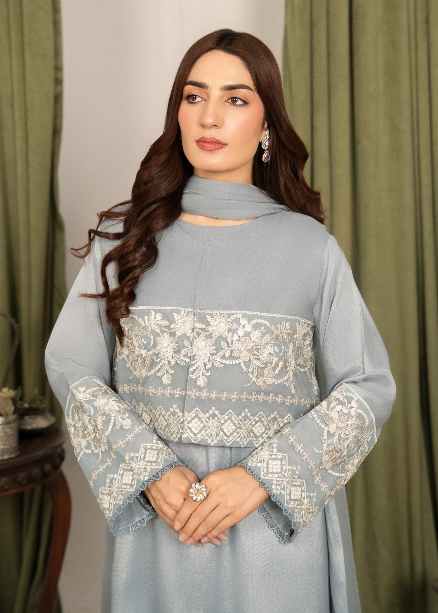 Yolo Pret Embroidered Raw Silk Koti with Frock FATAH F25 0023 Women 4pcs