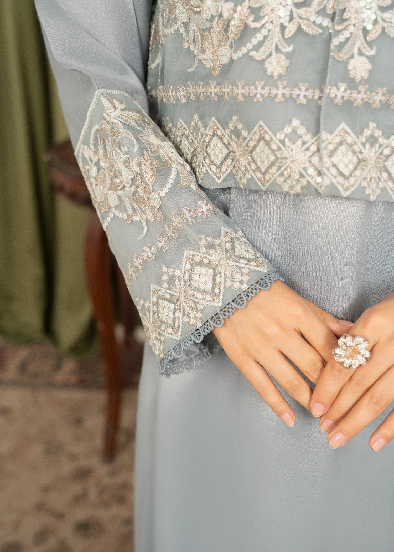 Yolo Pret Embroidered Raw Silk Koti with Frock FATAH F25 0023 Women 4pcs