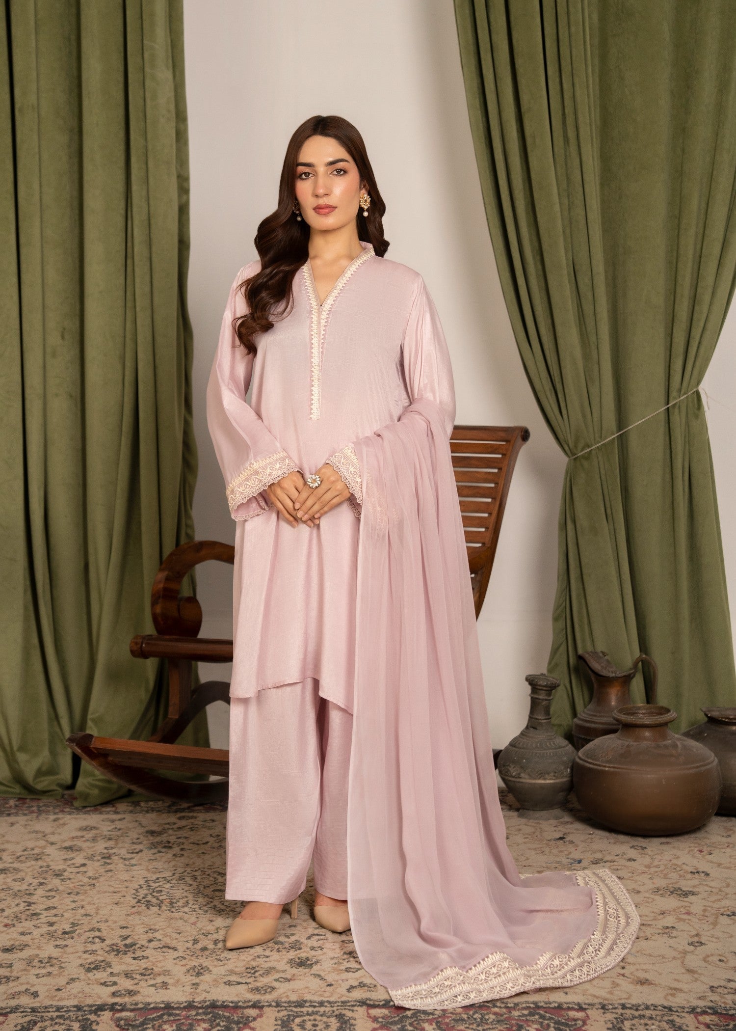 Yolo Pret Embroidered Raw Silk with Farshi Shalwar FATAH F25 0021 Women 3pcs