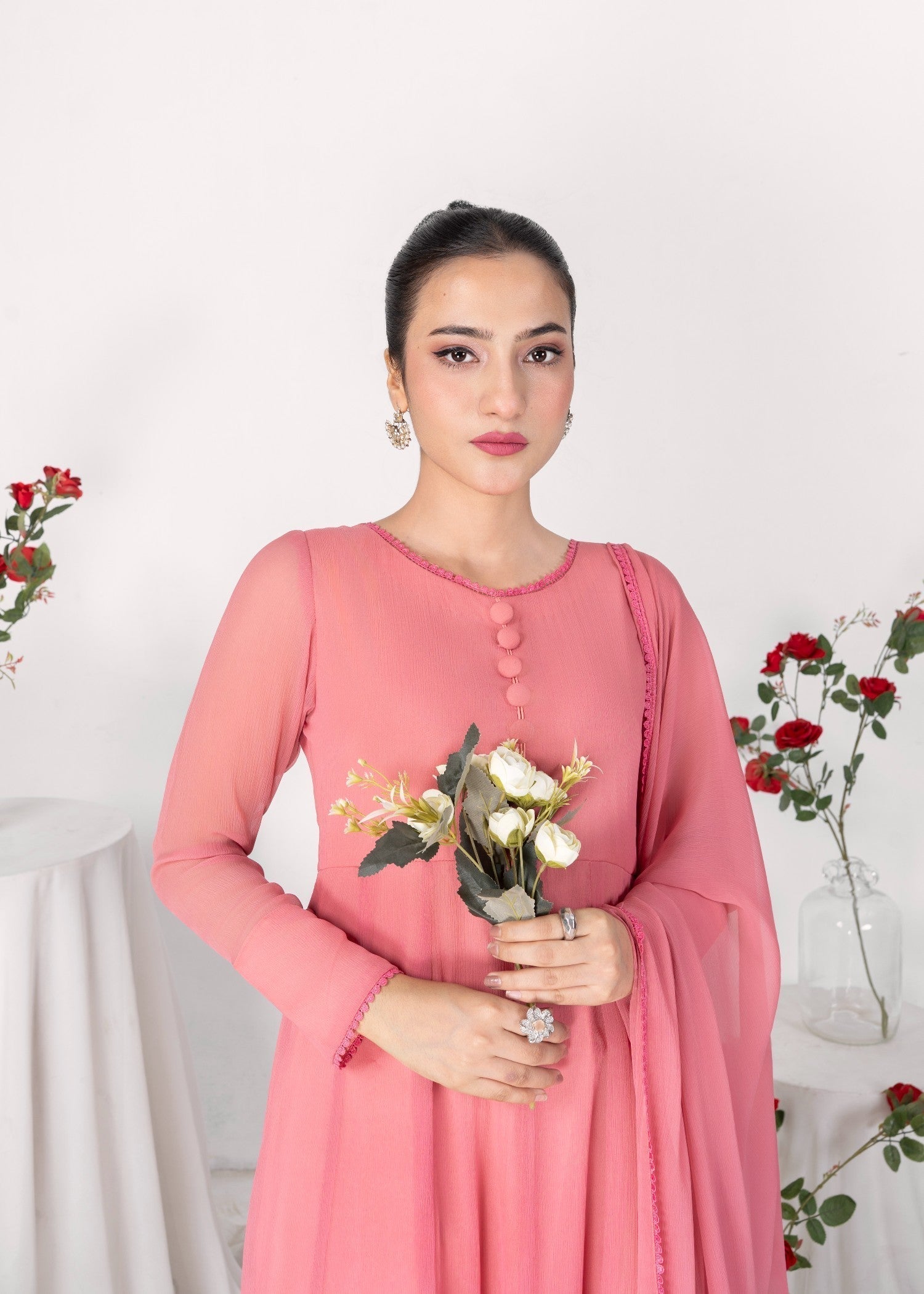 Alyssa PEACH CHIFFON MAXI Women 3pcs